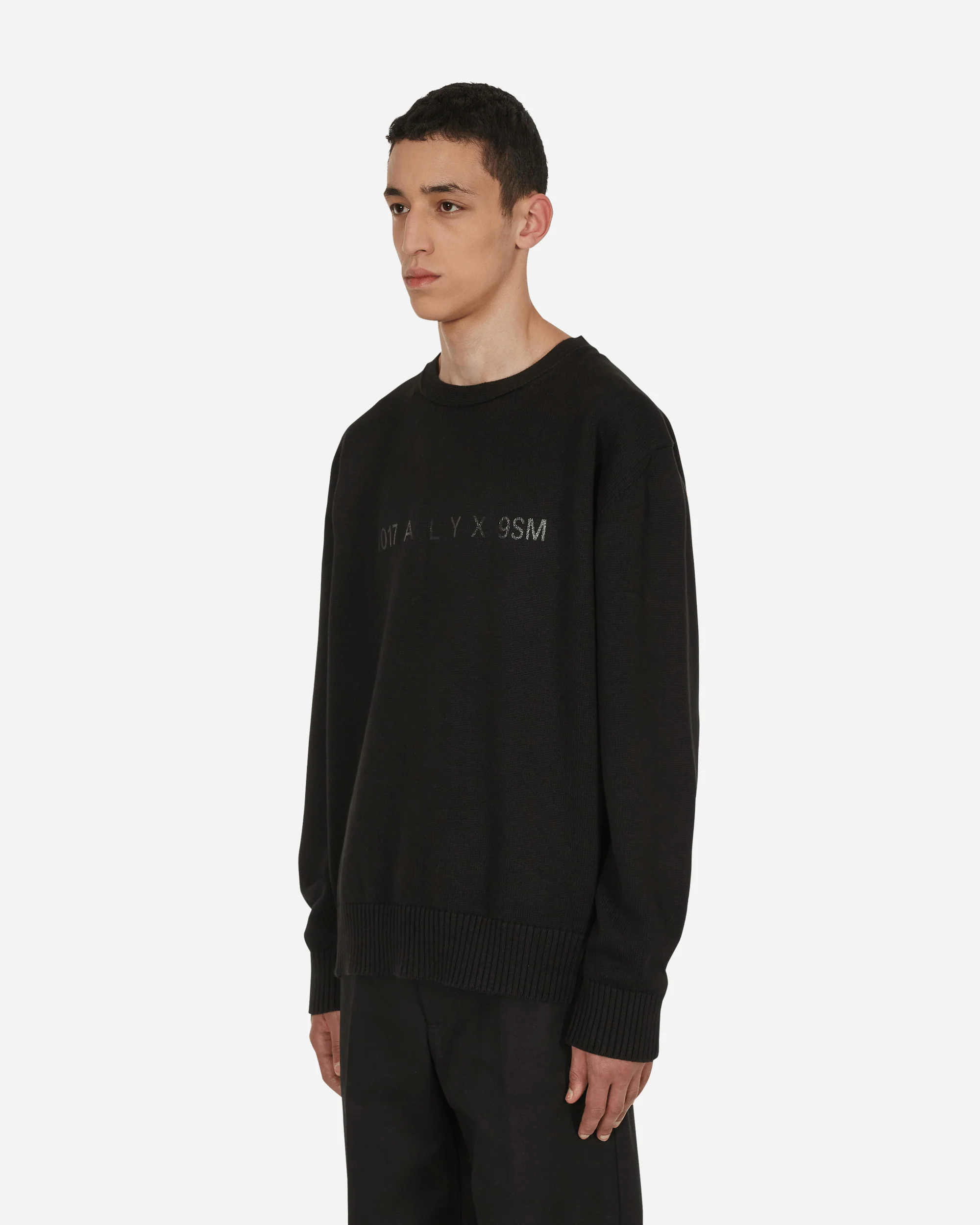 Treated Logo Crewneck Sweater Black - Image 2