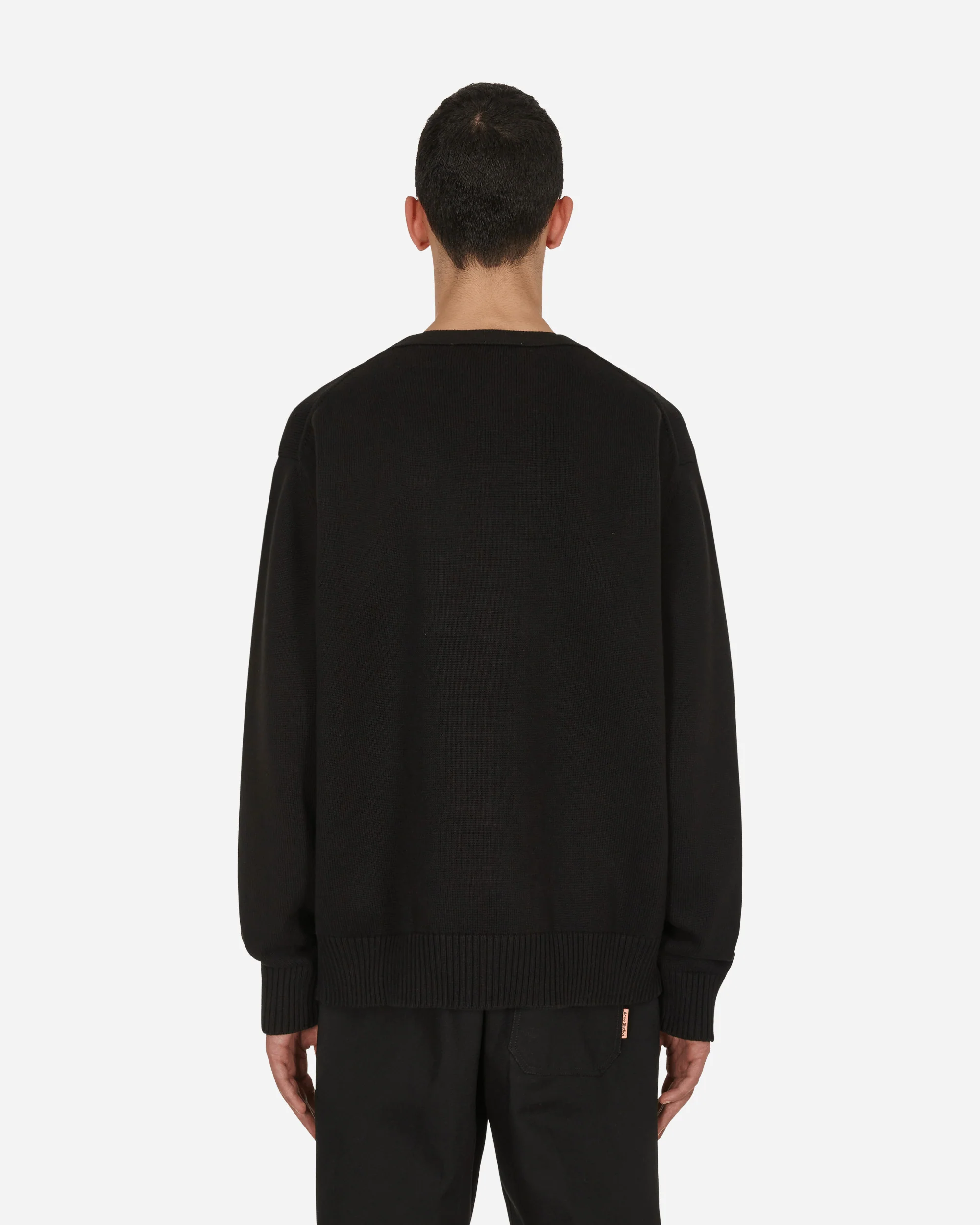 Treated Logo Crewneck Sweater Black - Image 3