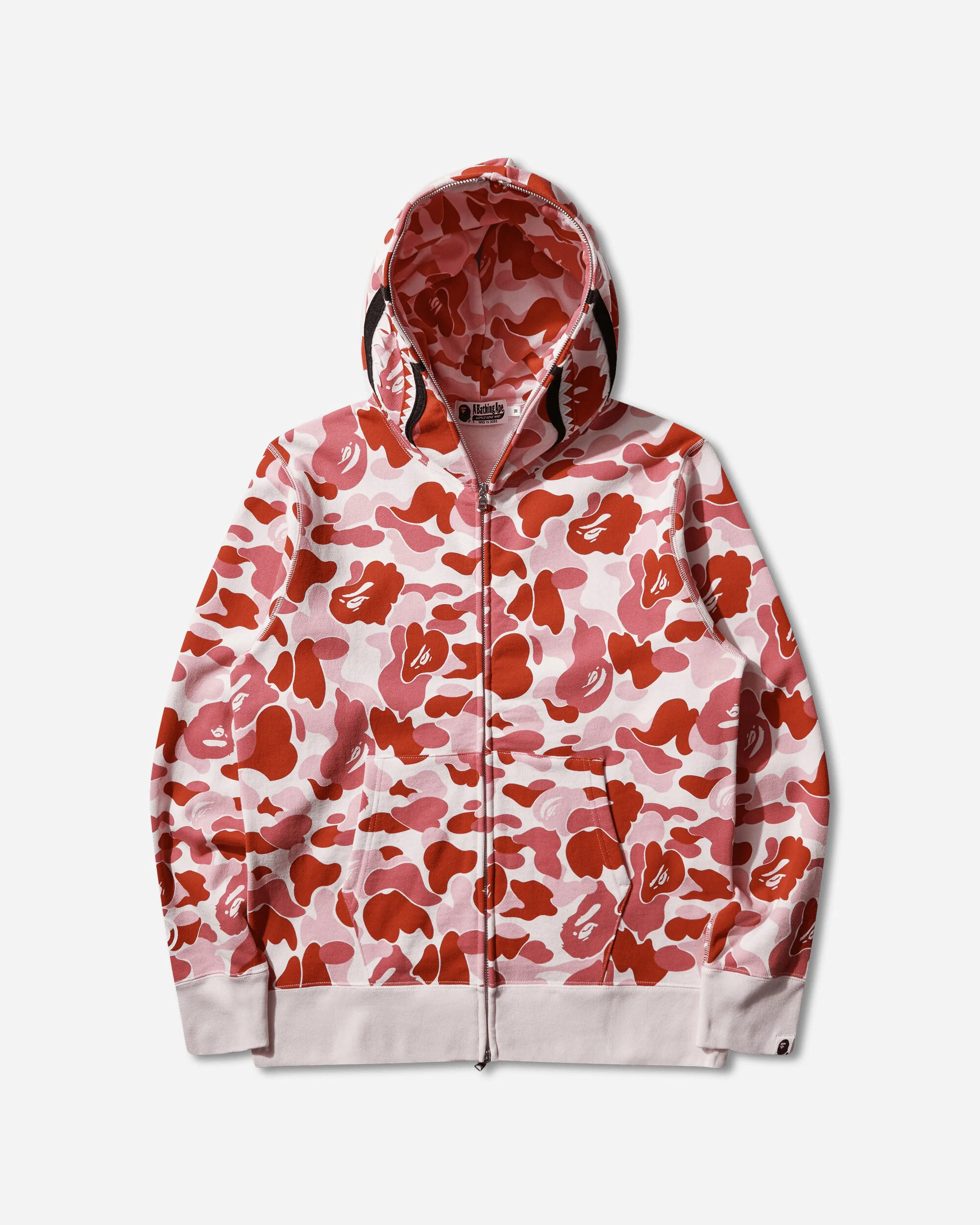 Men's ABC Camo 2nd Shark Full Zip Hoodie Pink - Image 2