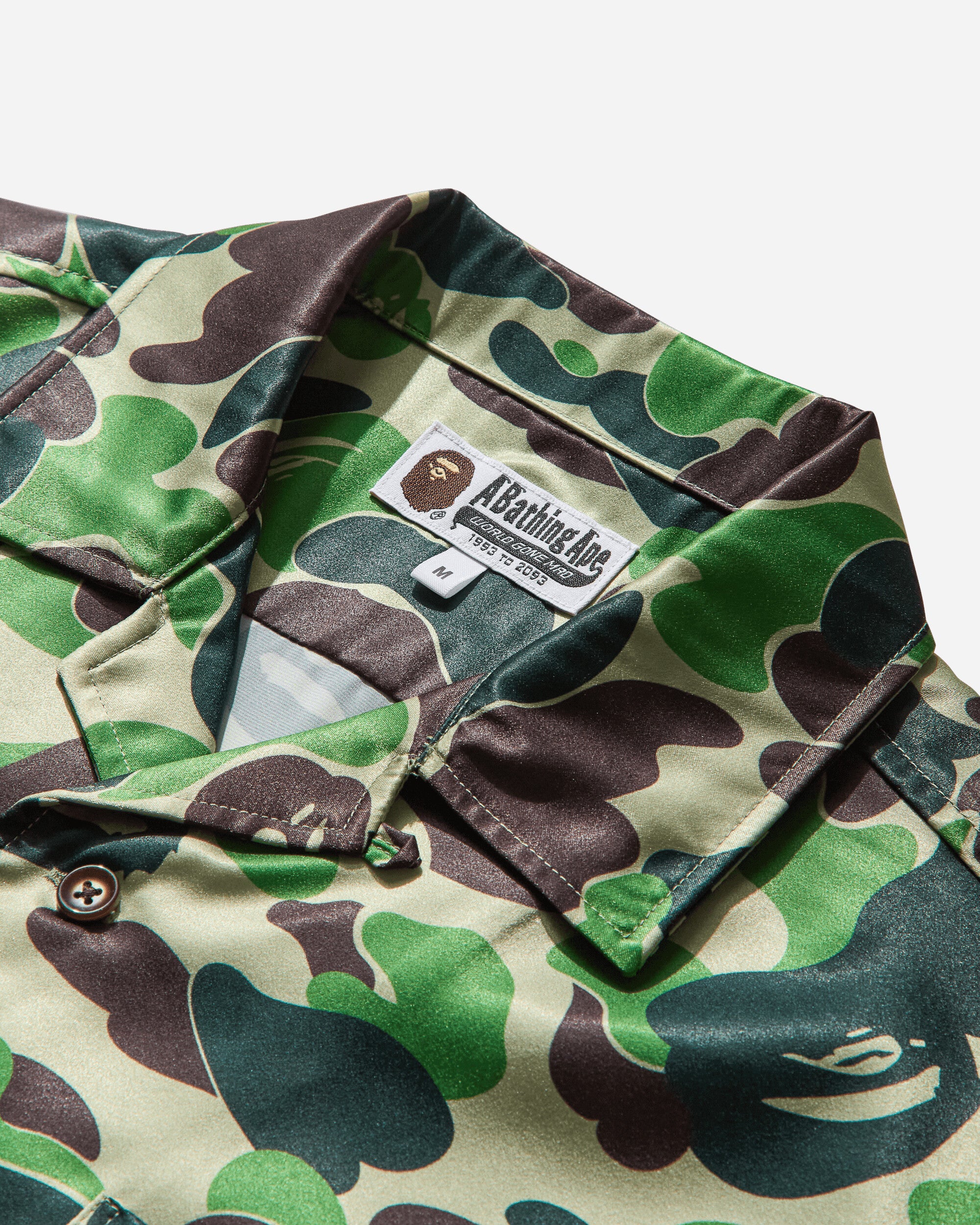 Men's ABC Camo Open Collar Shirt Green - Image 3