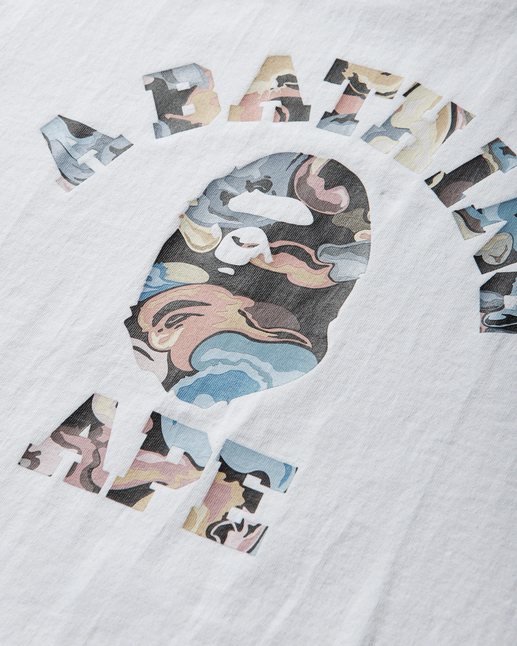 Men's Art Camo College T-Shirt White - Image 3