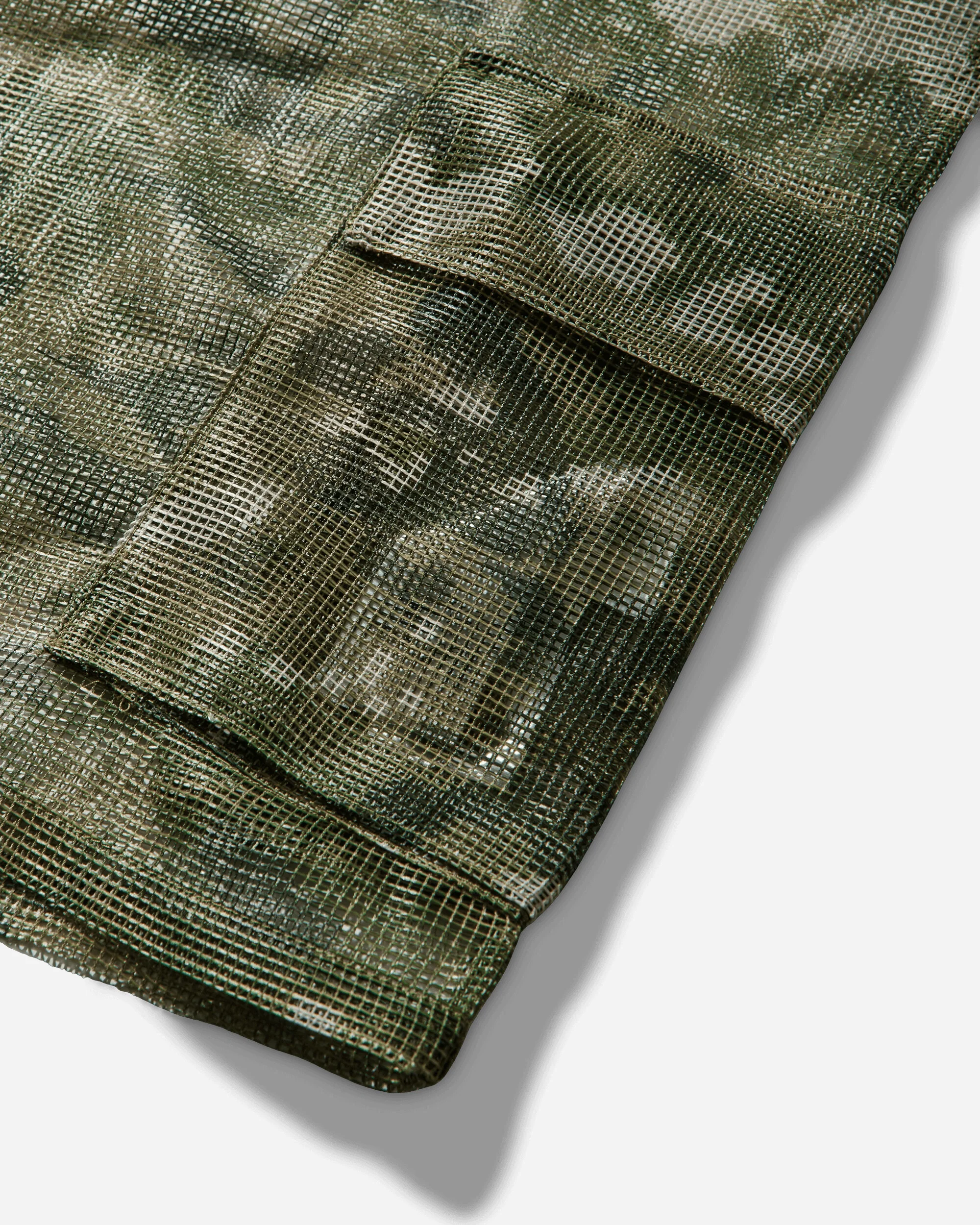 Men's Multi Pixel Camo Mask Hooded Shirt Jacket Green - Image 4