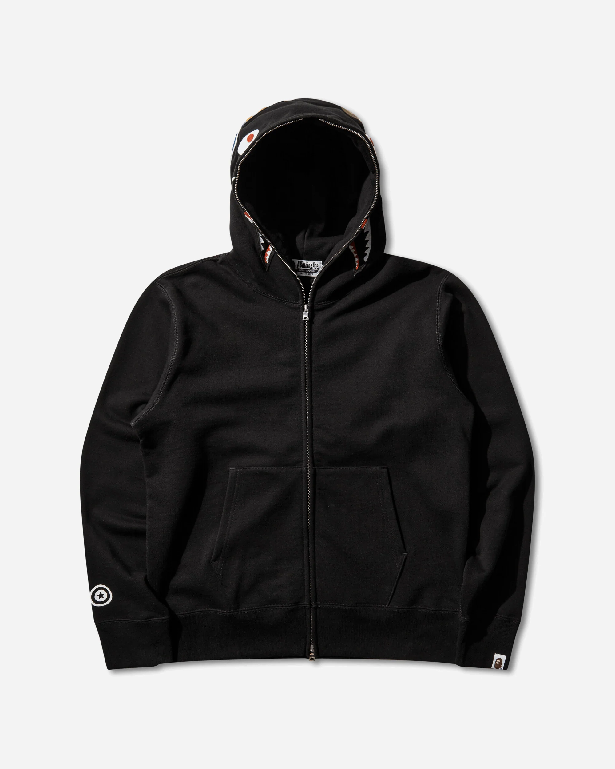 Men's Shark Full Zip Hoodie Black - Image 2