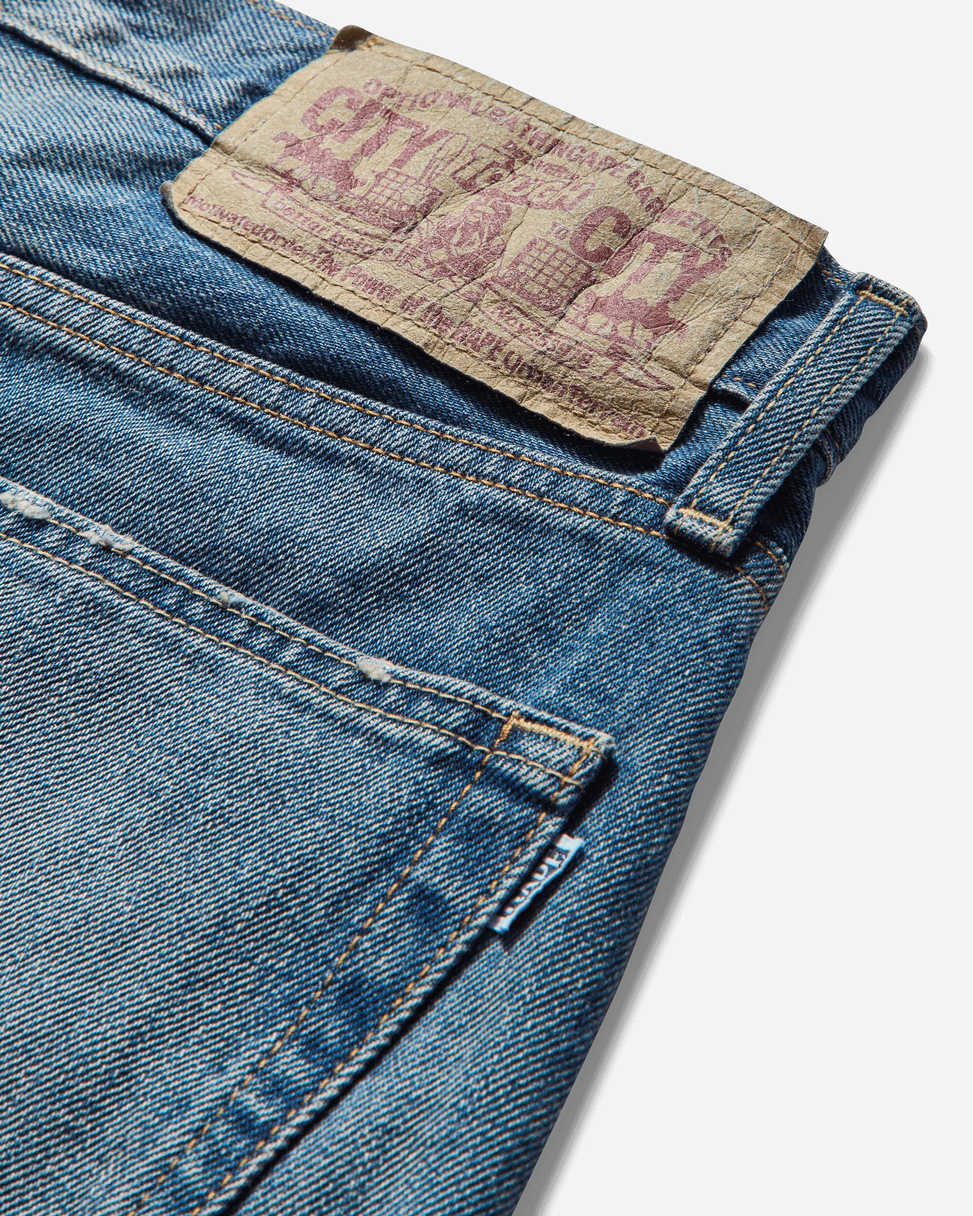 Men's TWIN STA Denim Shorts Light Indigo - Image 4