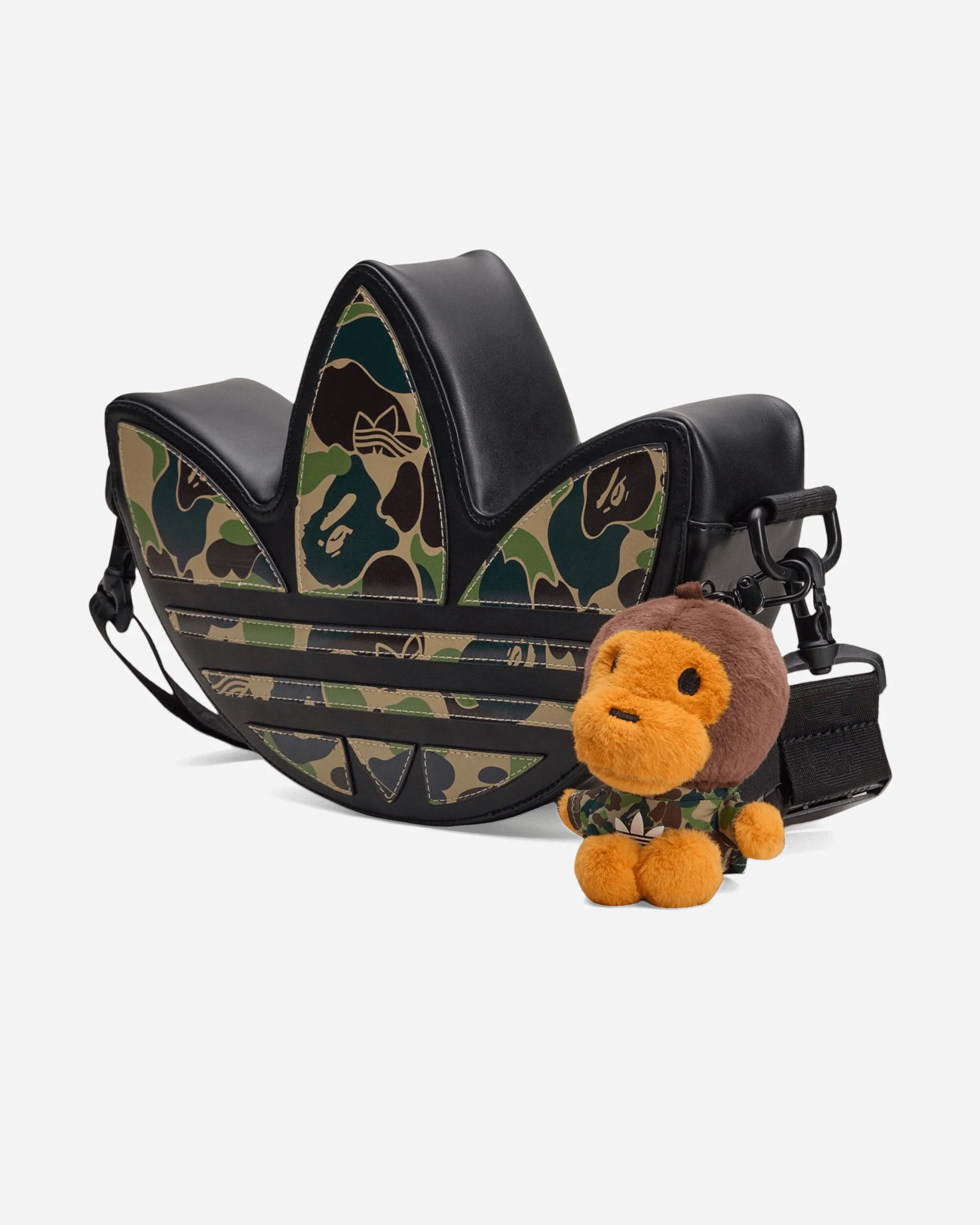 BAPE Trefoil Shoulder Bag Black - Image 3