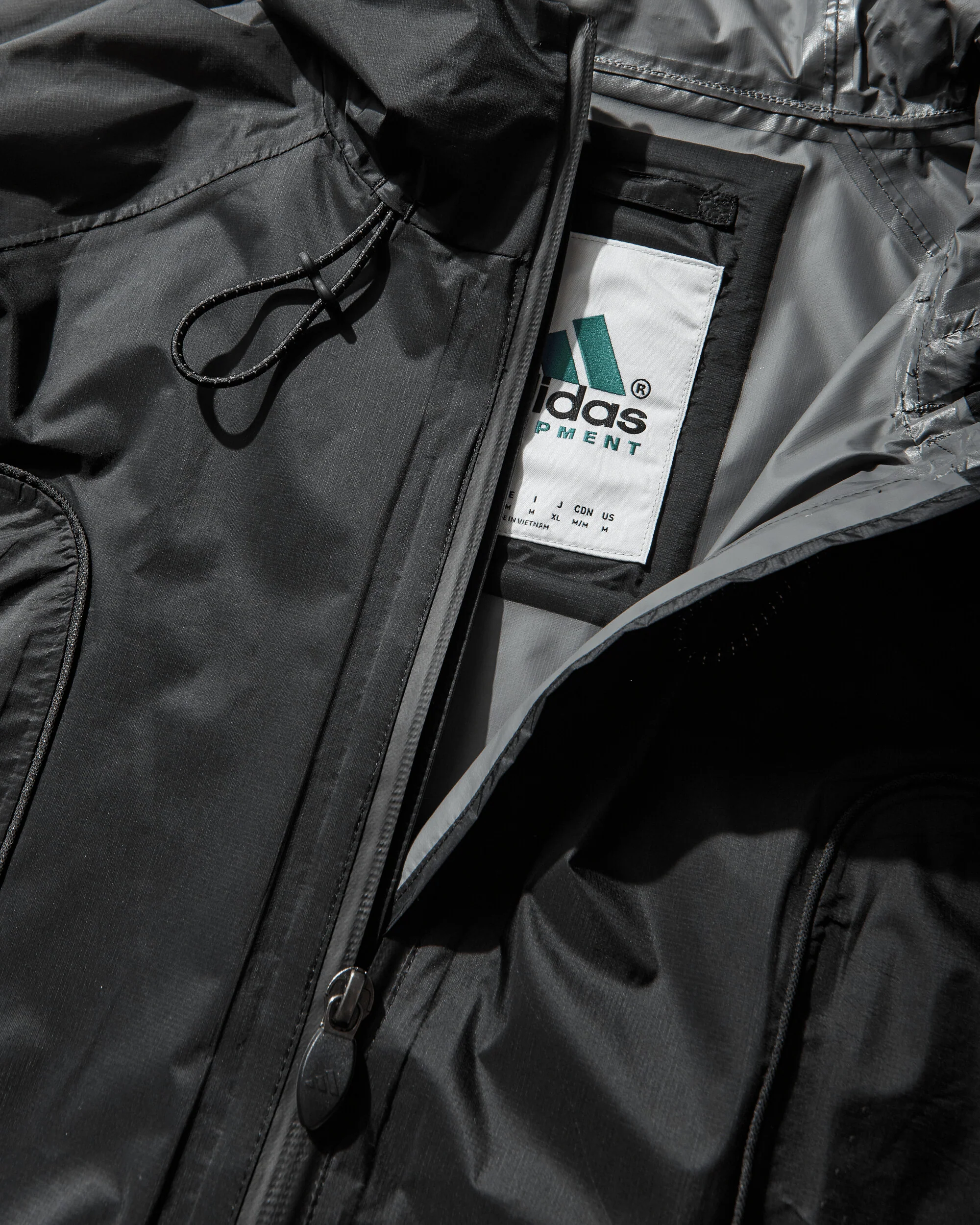 Men's EQT Full Zip Shell Jacket Black - Image 3