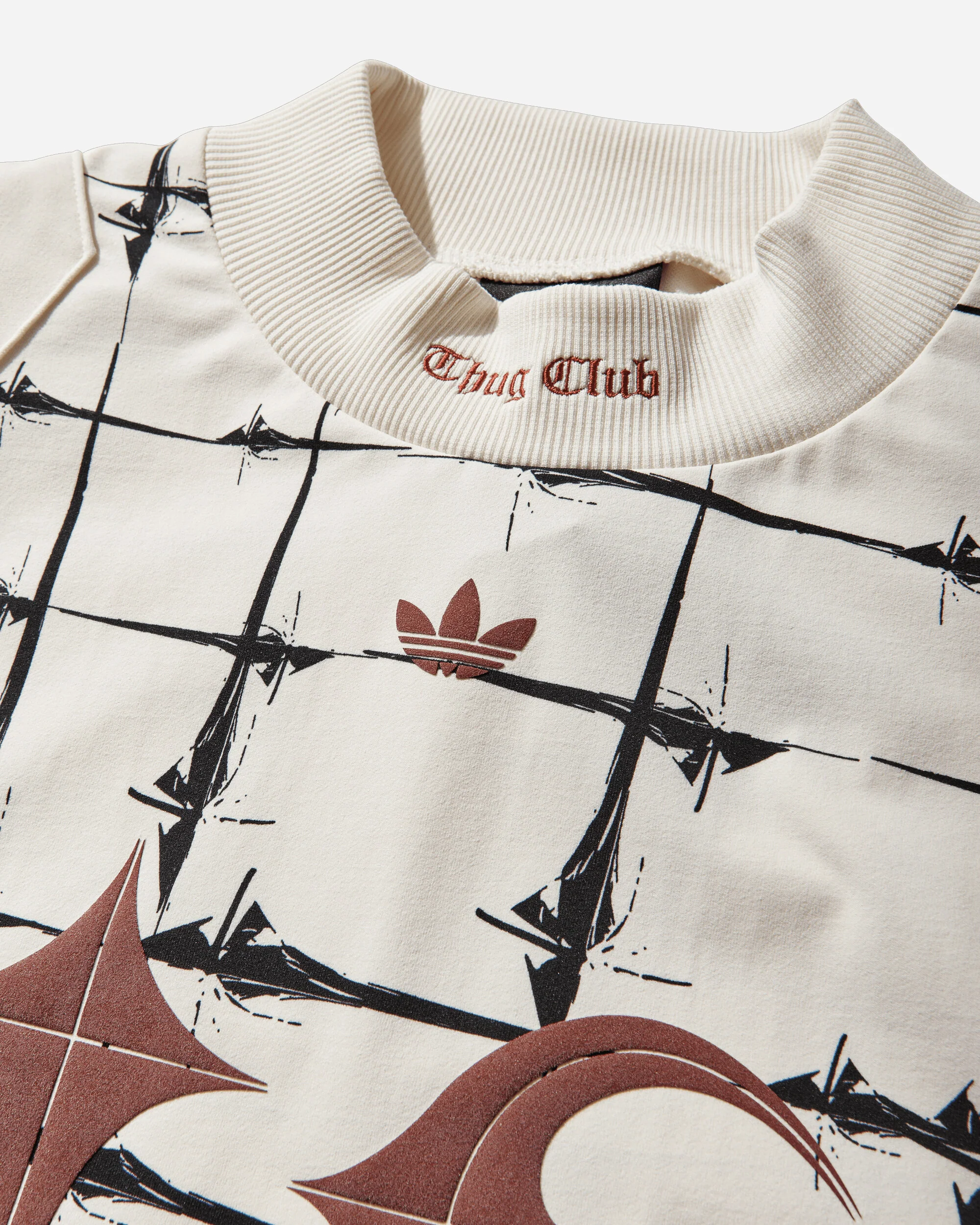 Men's Thug Club Goalie Longsleeve T-Shirt Cream White - Image 3