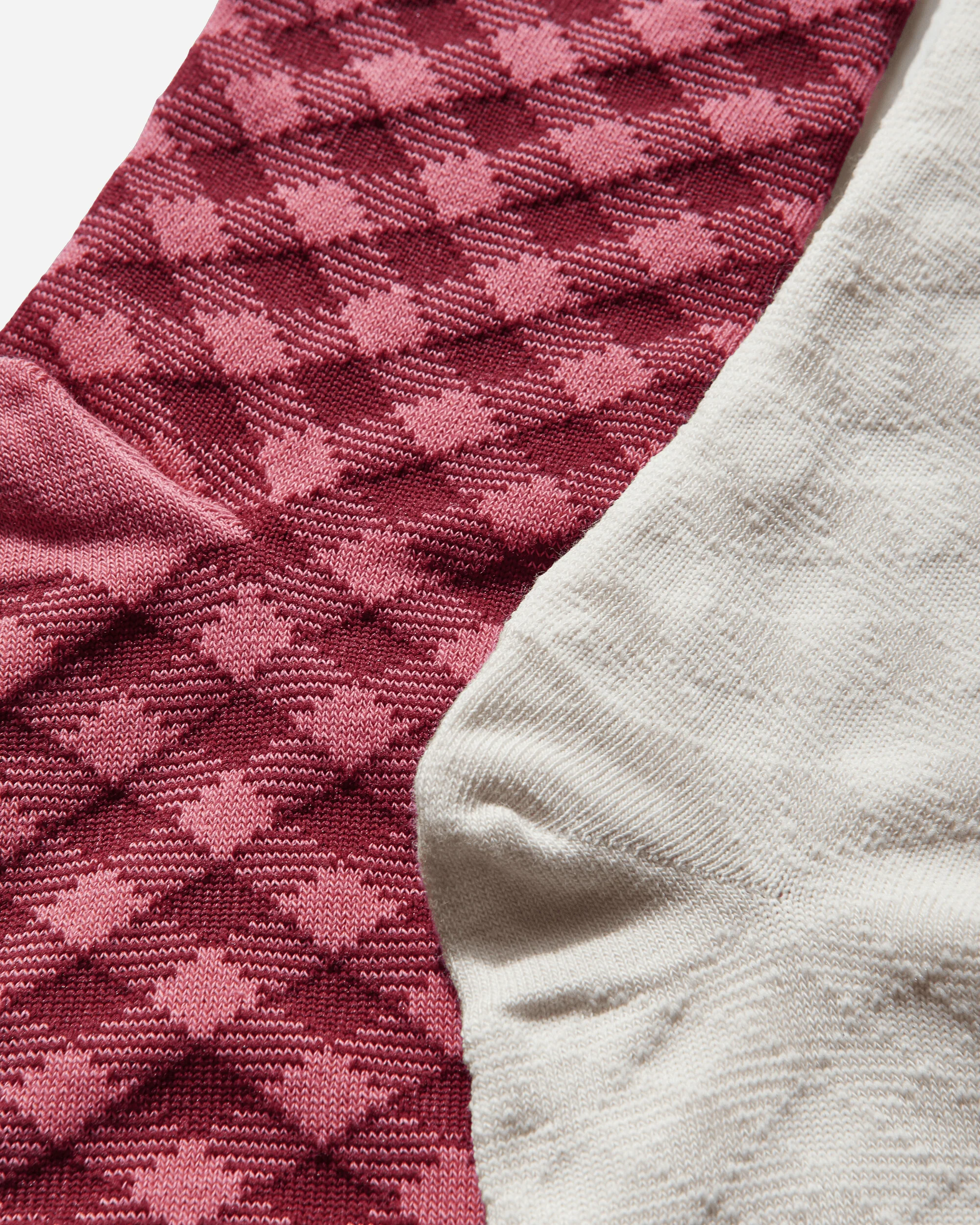 Wales Bonner Check Socks Craft Pink / Bliss - Image 4