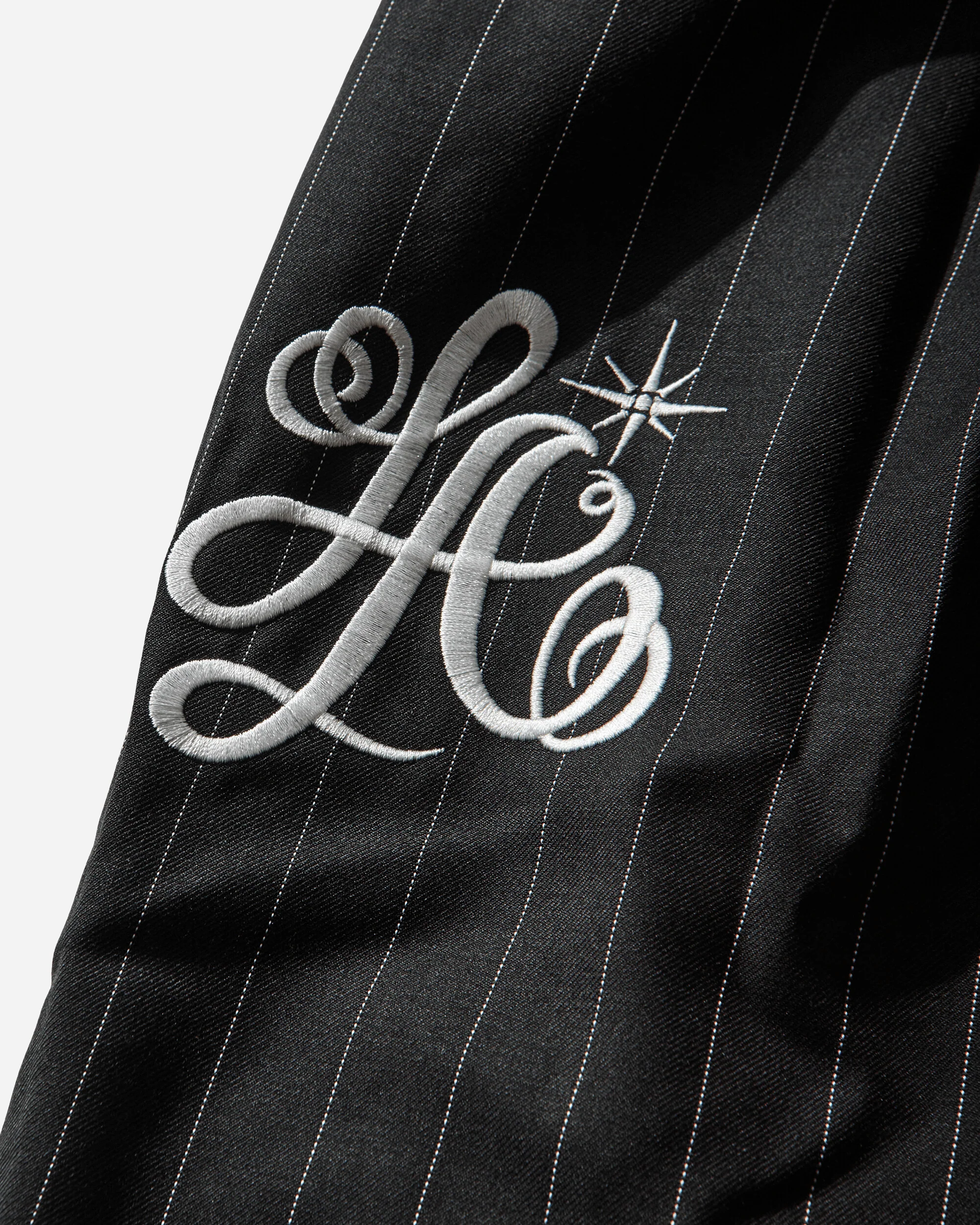 Men's Willy Chavarria Pinstripe Shorts Black - Image 3