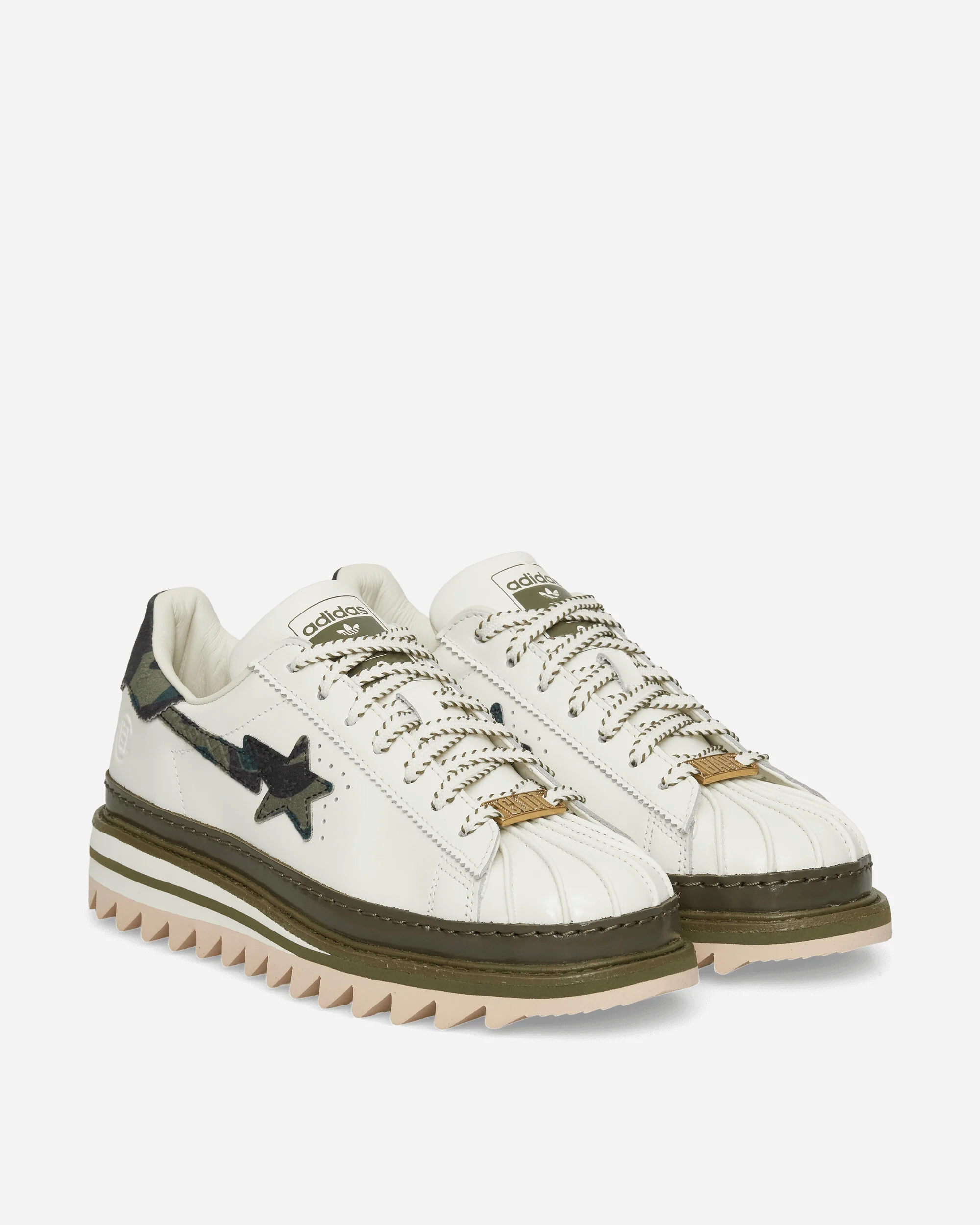 CLOT x BAPE Superstar by Edison Chen Sneakers Off White / Branch / Olive Cargo - Image 2