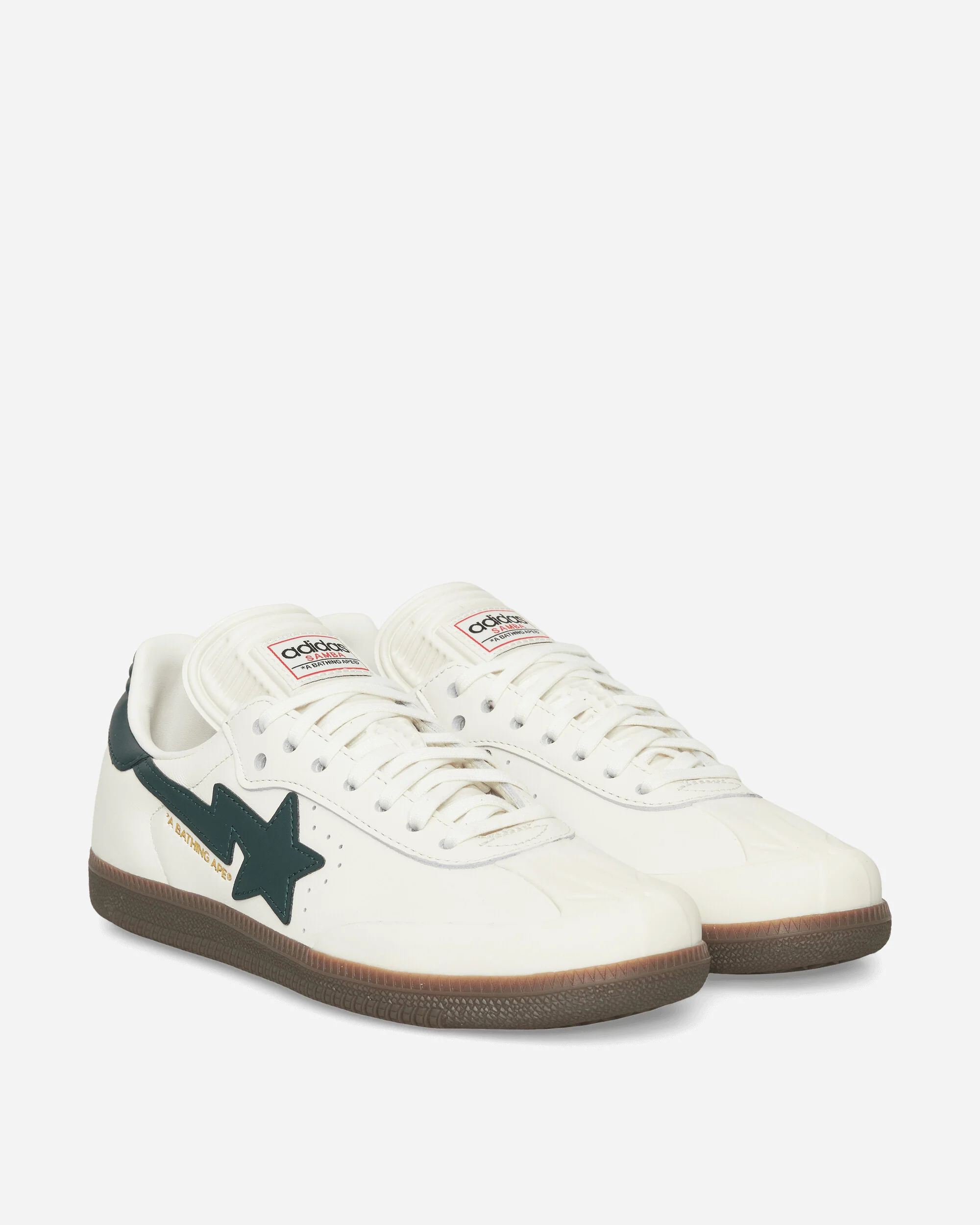 BAPE Samba Sneakers Off White / Shadow Green - Image 2