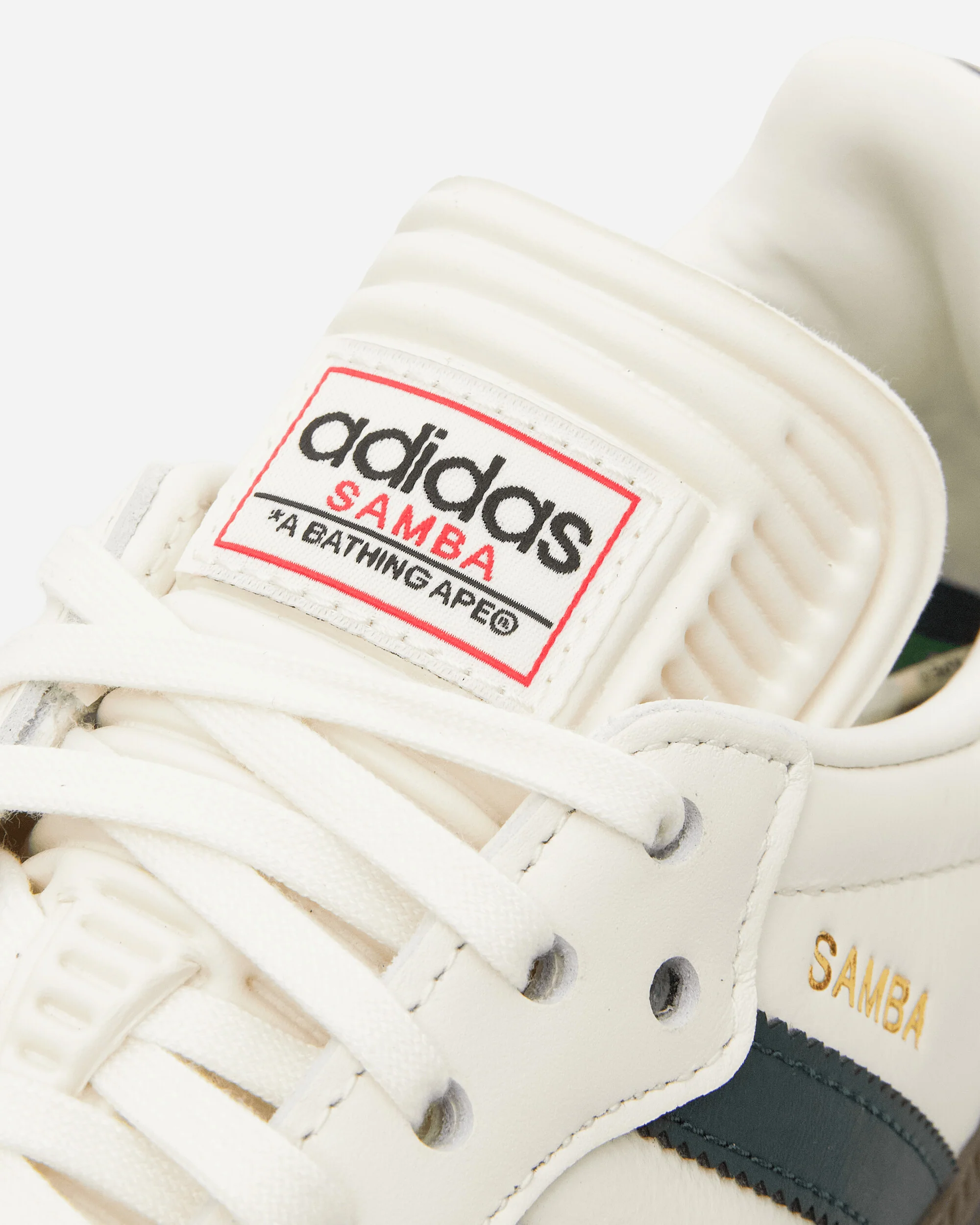 BAPE Samba Sneakers Off White / Shadow Green - Image 6