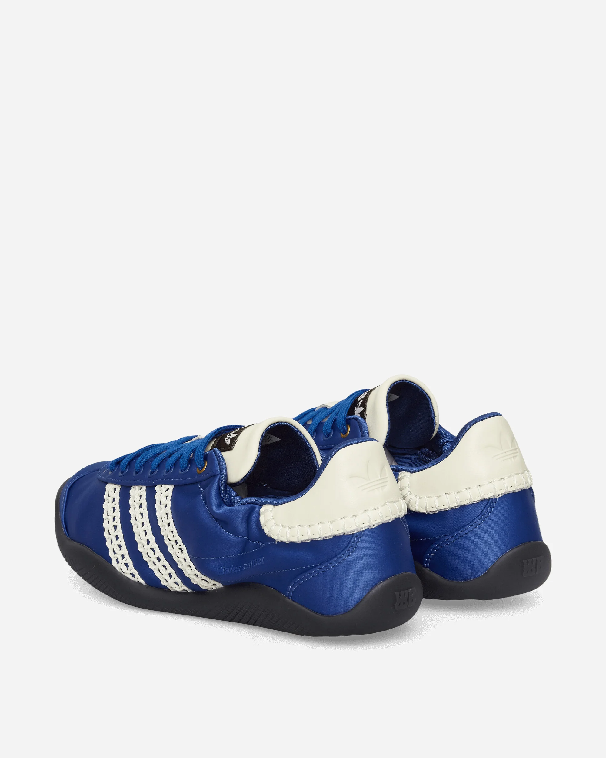 Wales Bonner Karintha Lo Satin Sneakers Blue / Cream White - Image 4