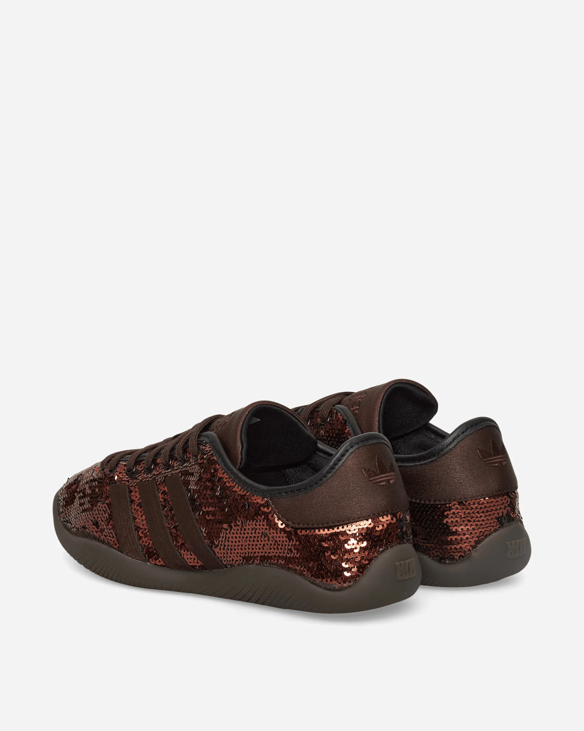 Wales Bonner Karintha Lo Sequin Sneakers Dark Brown / Core Black - Image 4