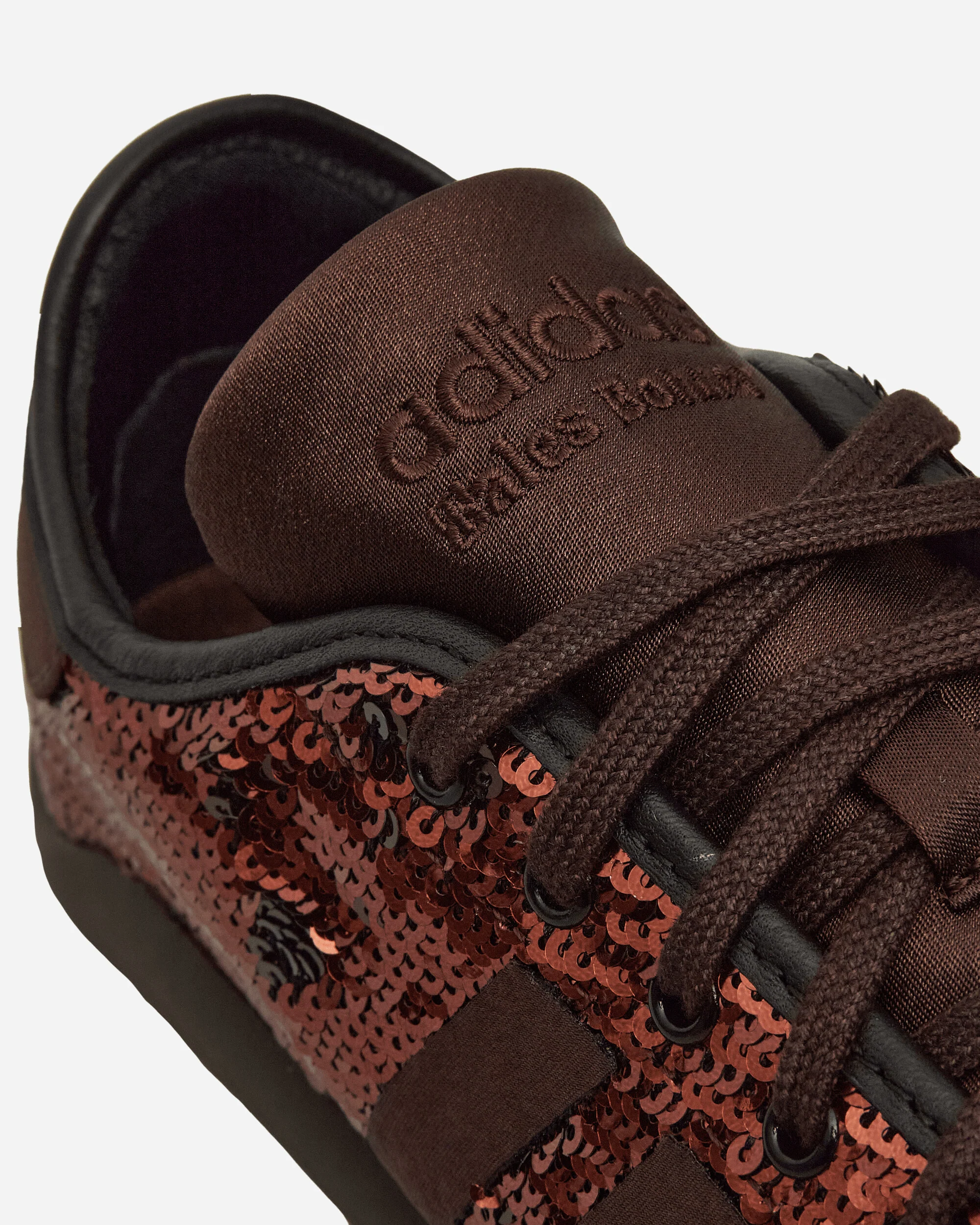 Wales Bonner Karintha Lo Sequin Sneakers Dark Brown / Core Black - Image 7