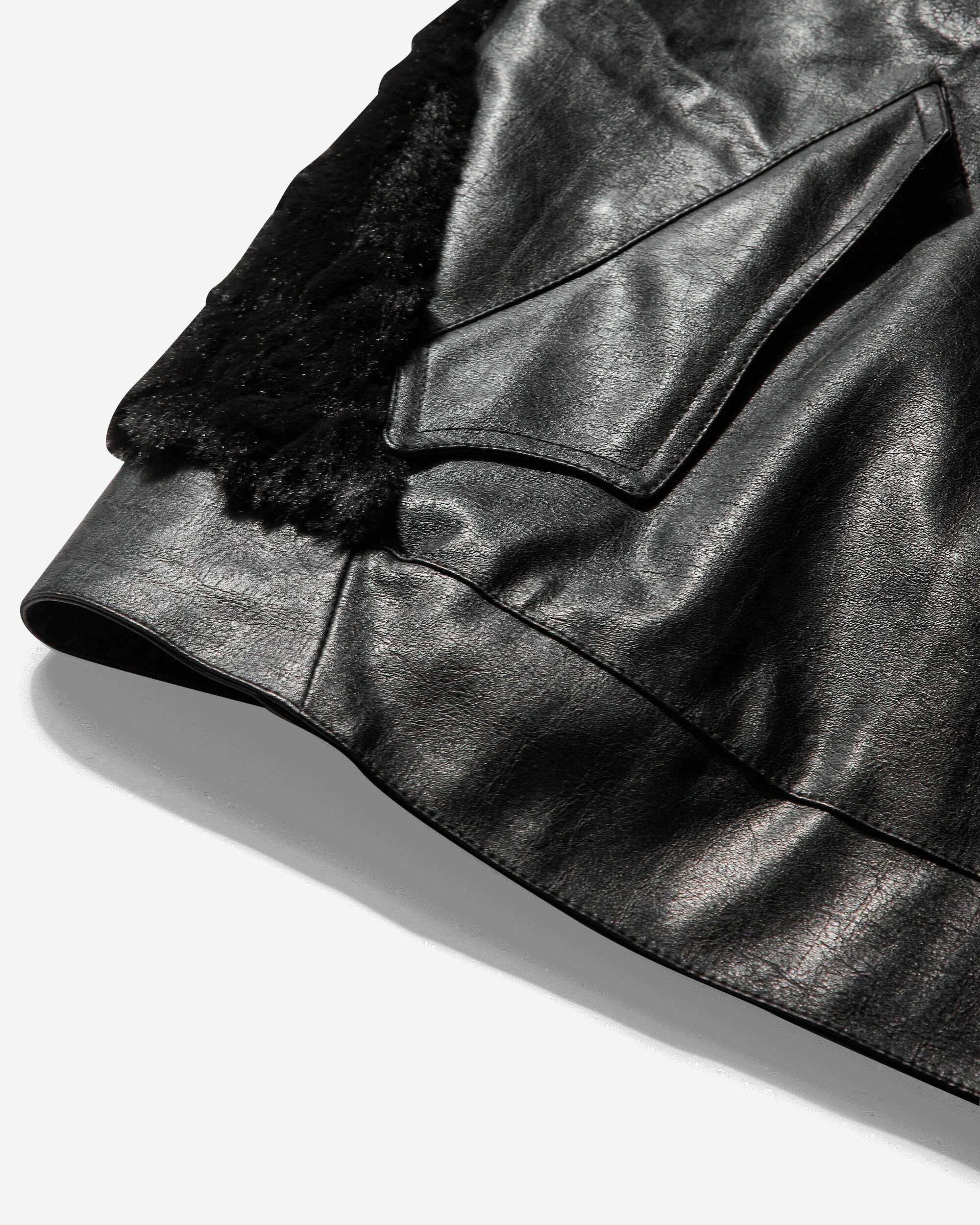 Women's Swamp Faux Leather Jacket Black - Image 3