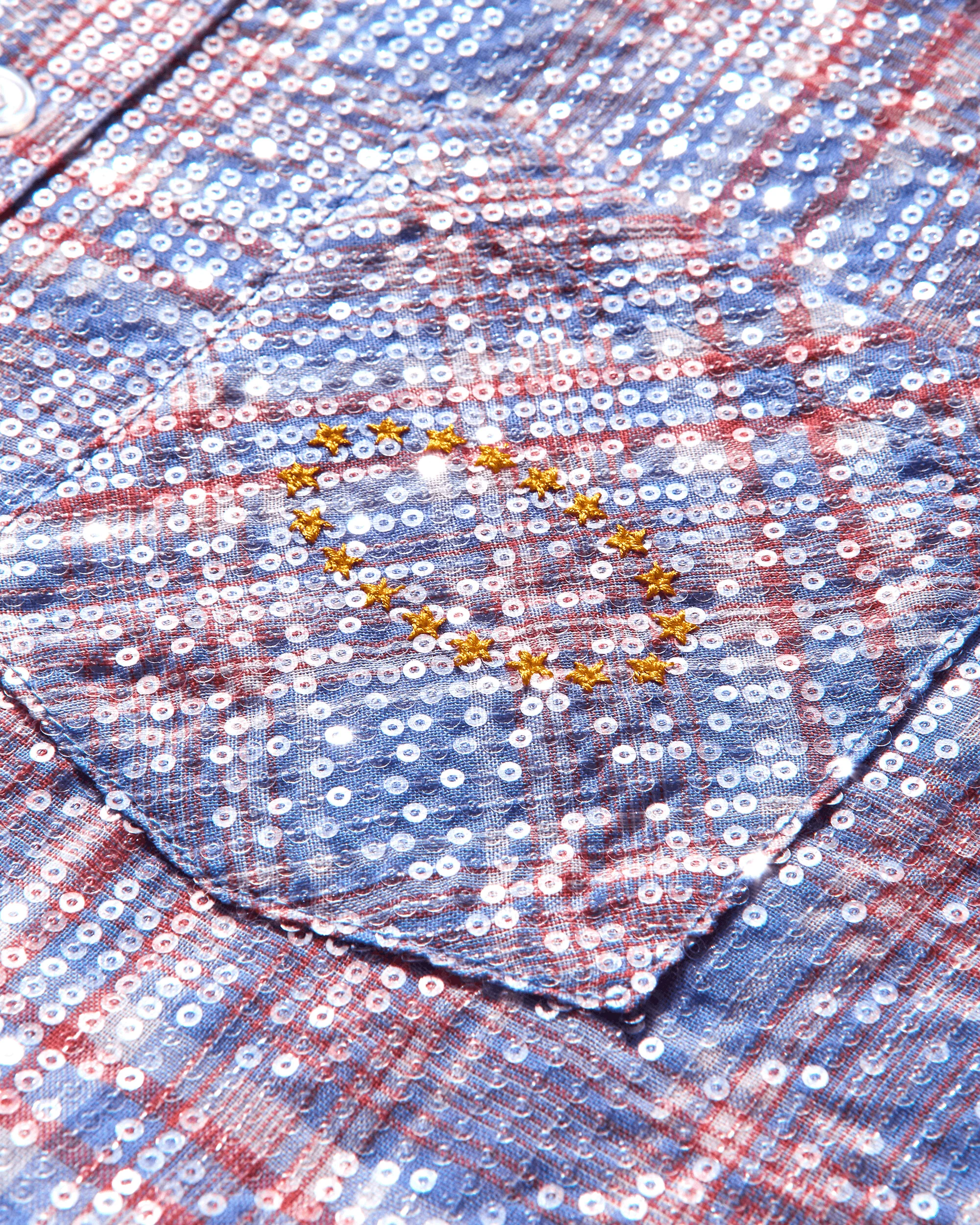 Spangle Shortsleeve Shirt Red - Image 3