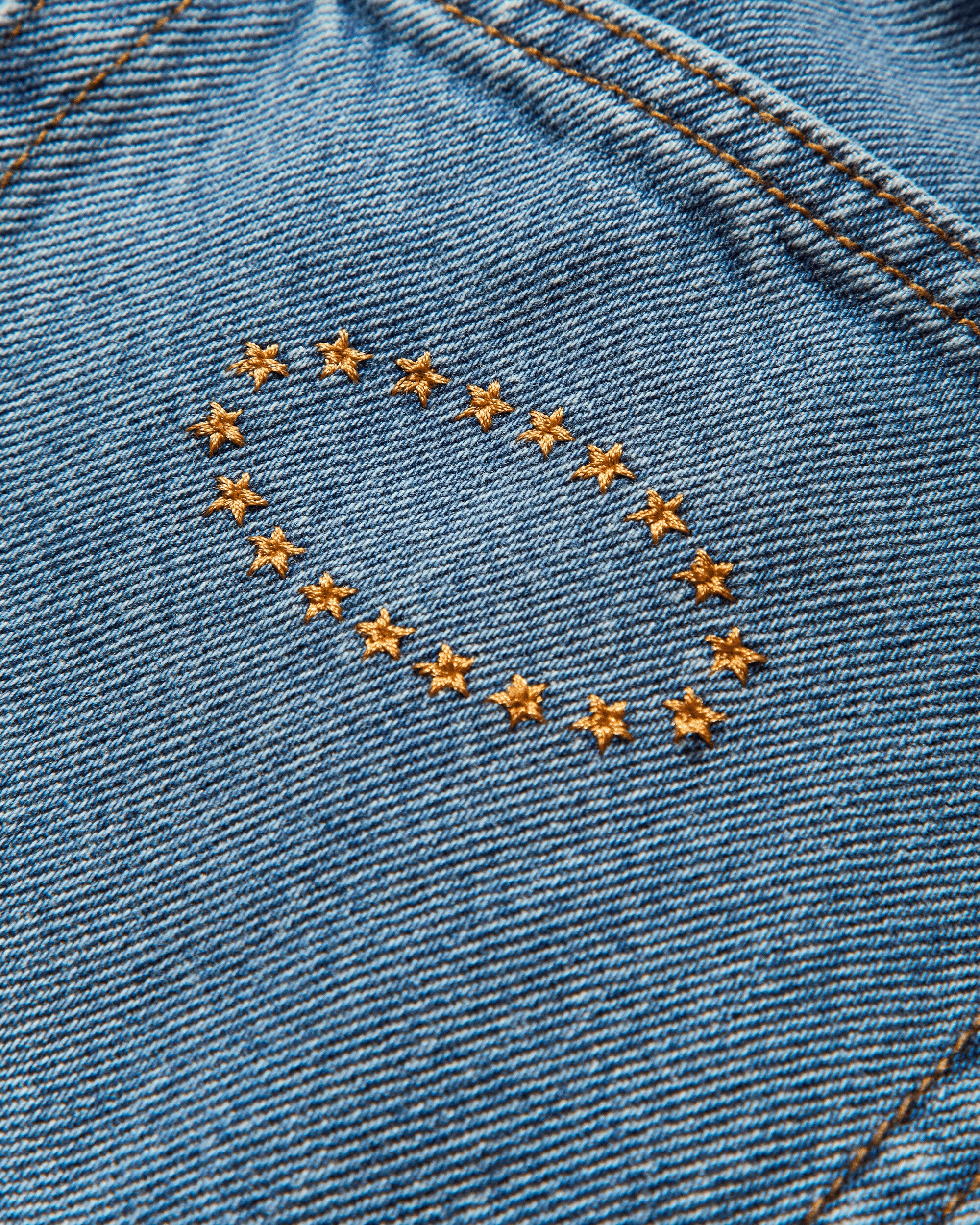 Men's Studded Wide Shorts Blue - Image 4