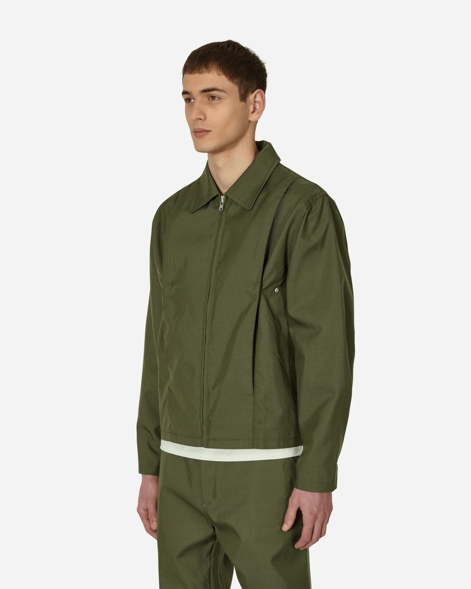 Pleat Bomber Jacket Green - Image 2