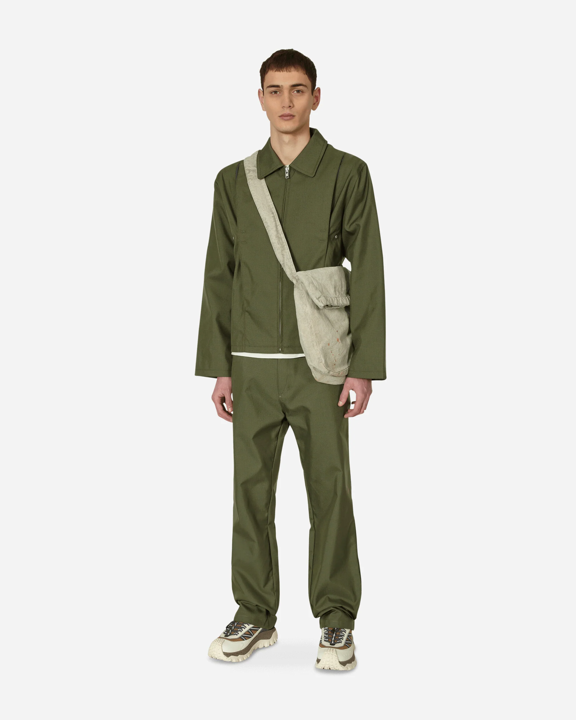 Pleat Bomber Jacket Green - Image 4