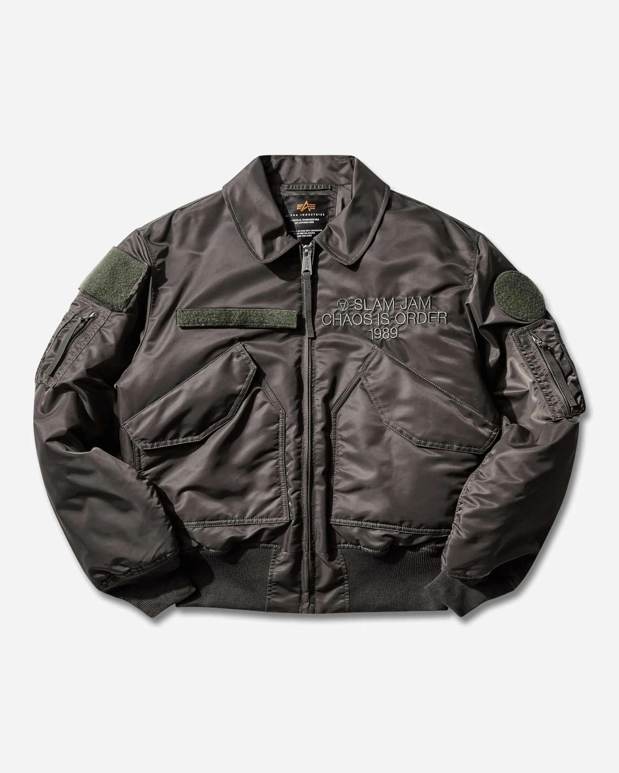 Slam Jam CWU-45 Heritage Bomber Jacket Rep Grey - Image 3