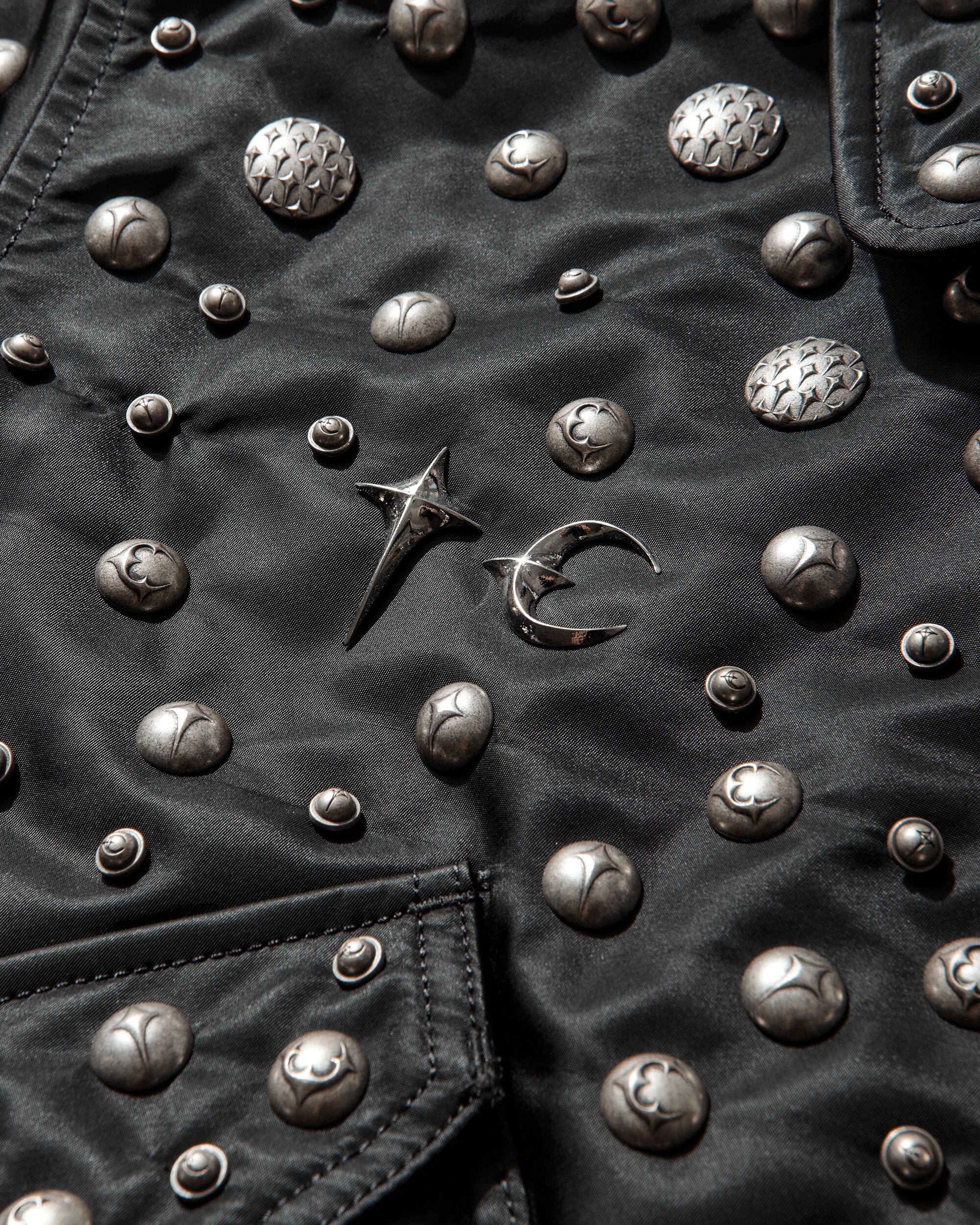 Thug Club CWU 45/P All-Over Rivet Flight Jacket Black - Image 3