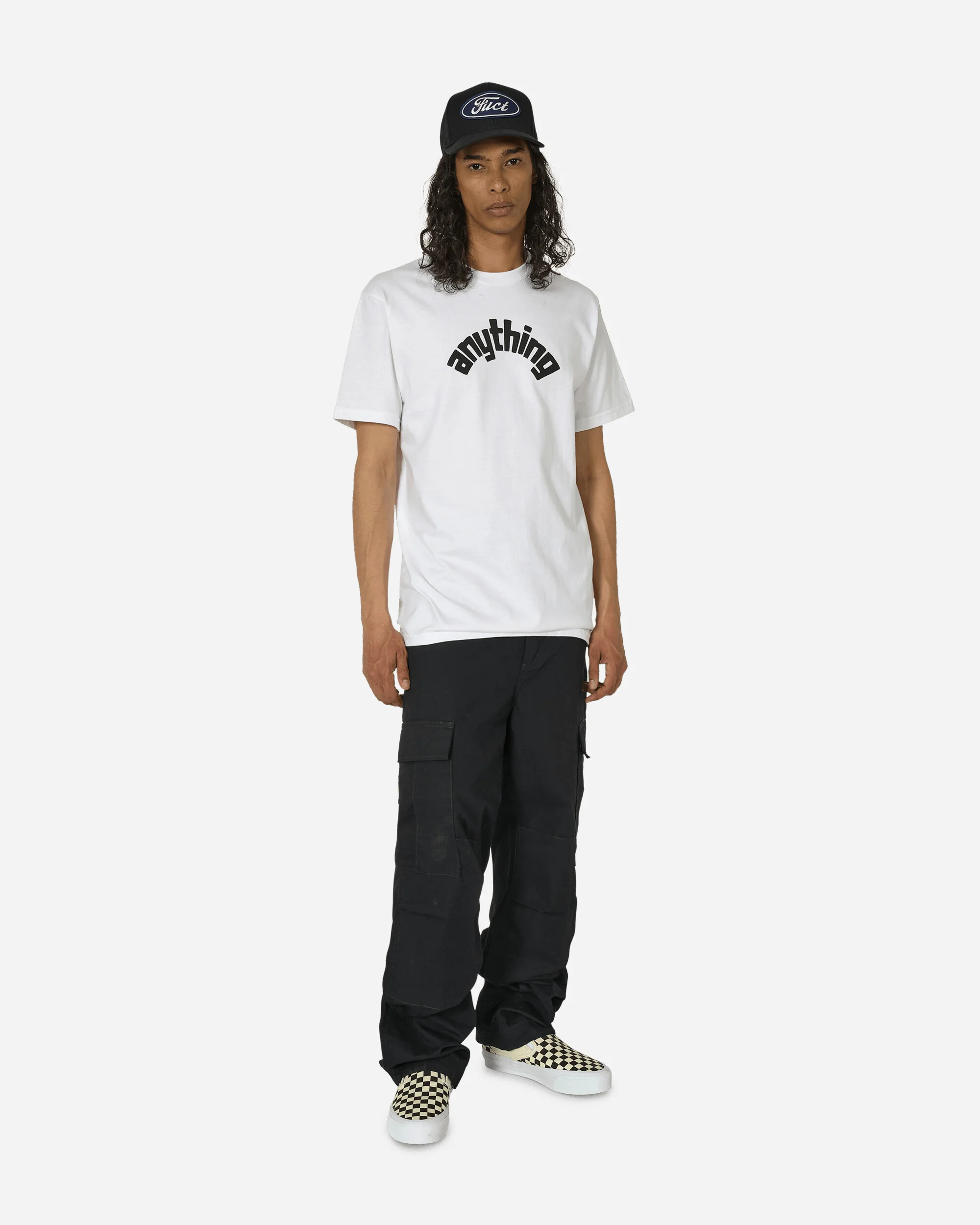 Curved Logo T-Shirt White / Black - Image 4