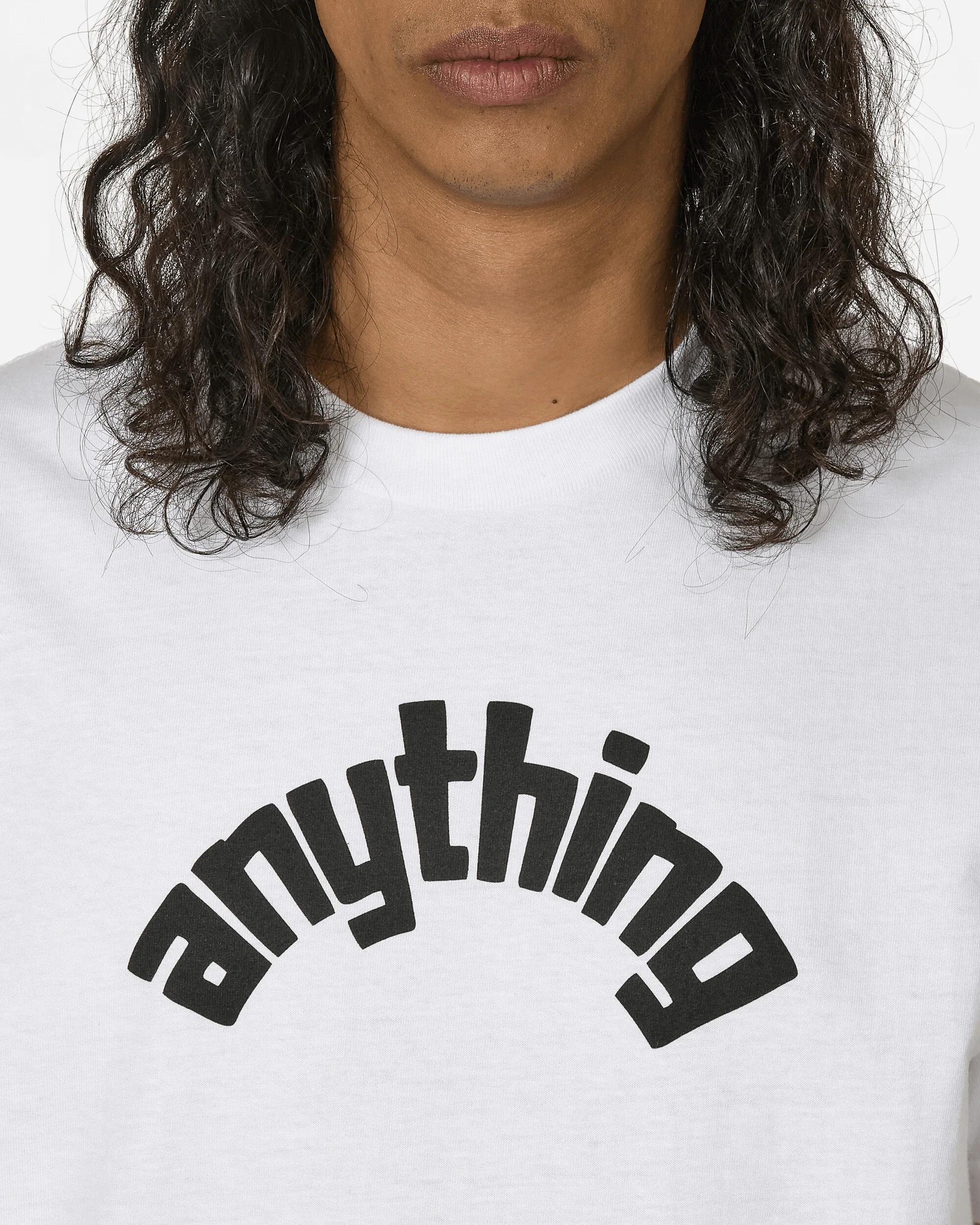 Curved Logo T-Shirt White / Black - Image 5