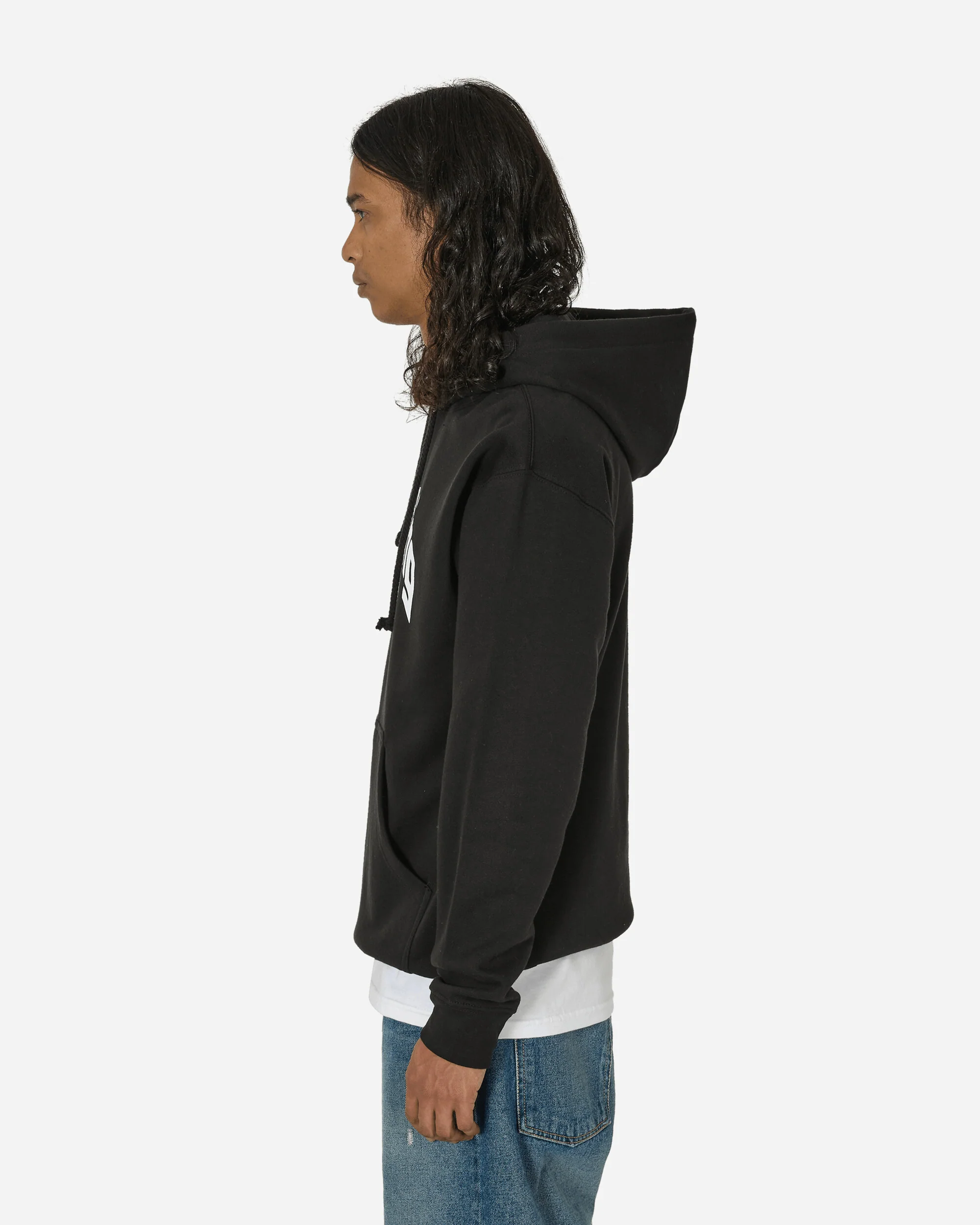 Curved Logo Hoodie Black - Image 2