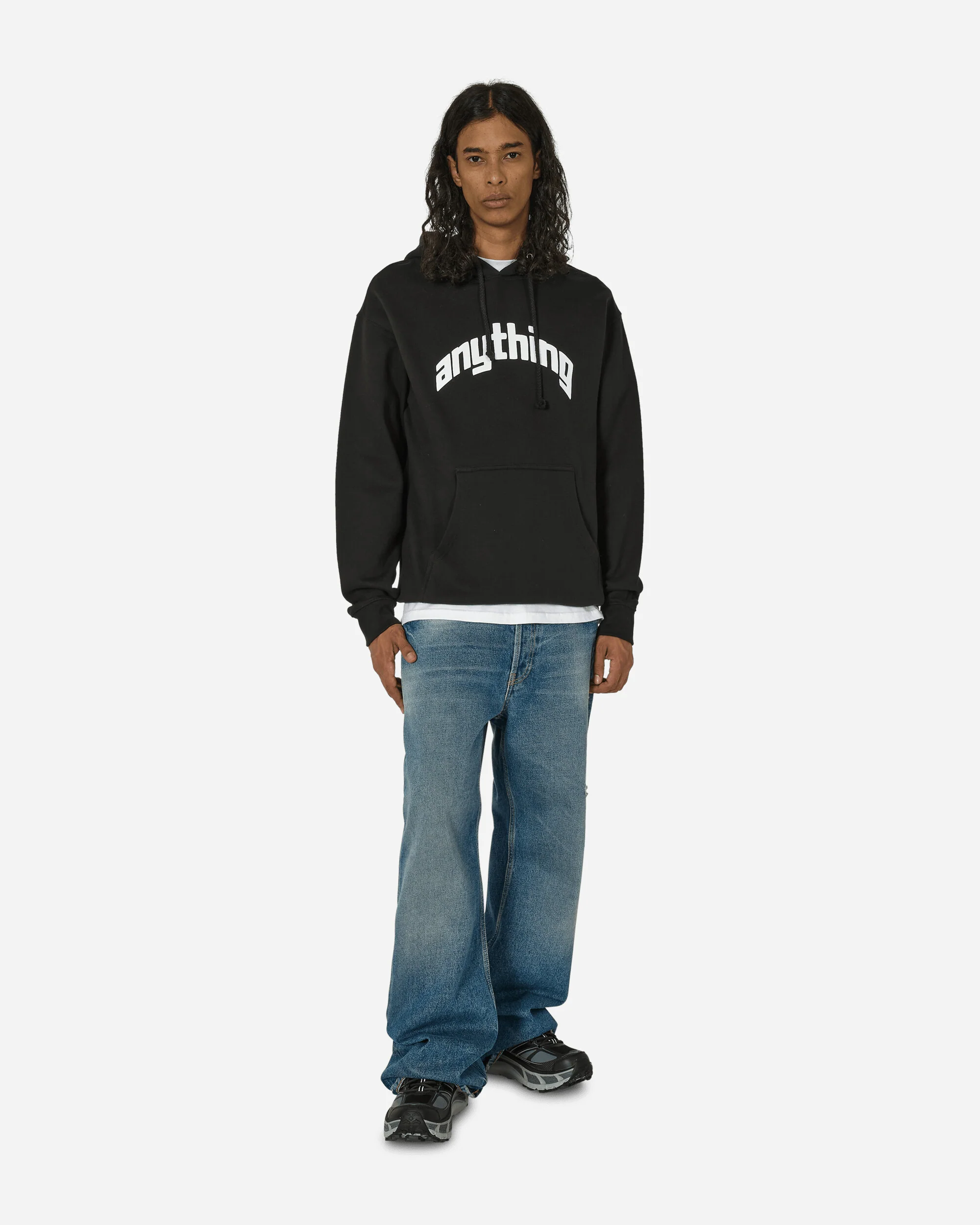 Curved Logo Hoodie Black - Image 4