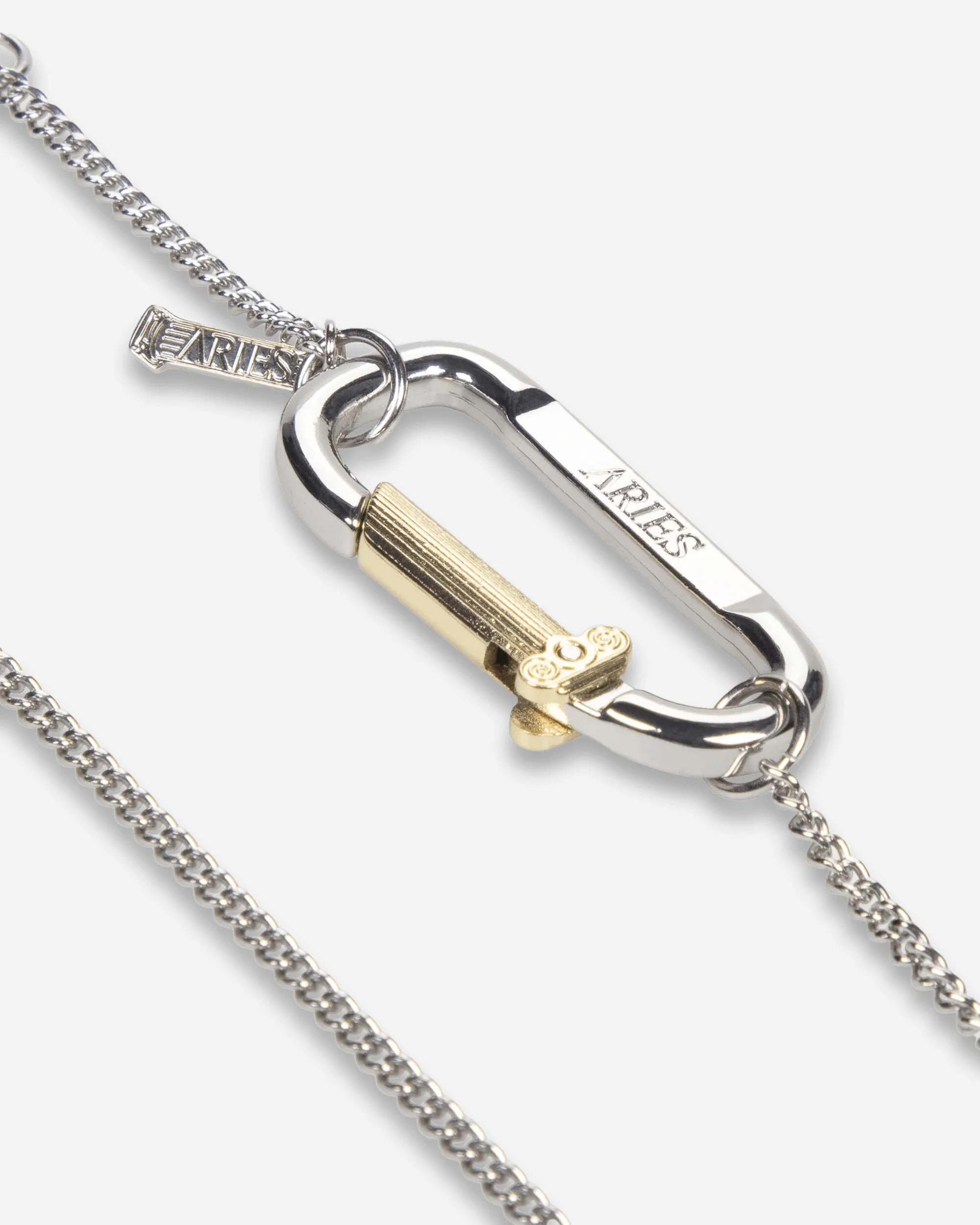 Mini Carabiner Chain Necklace Silver - Image 5