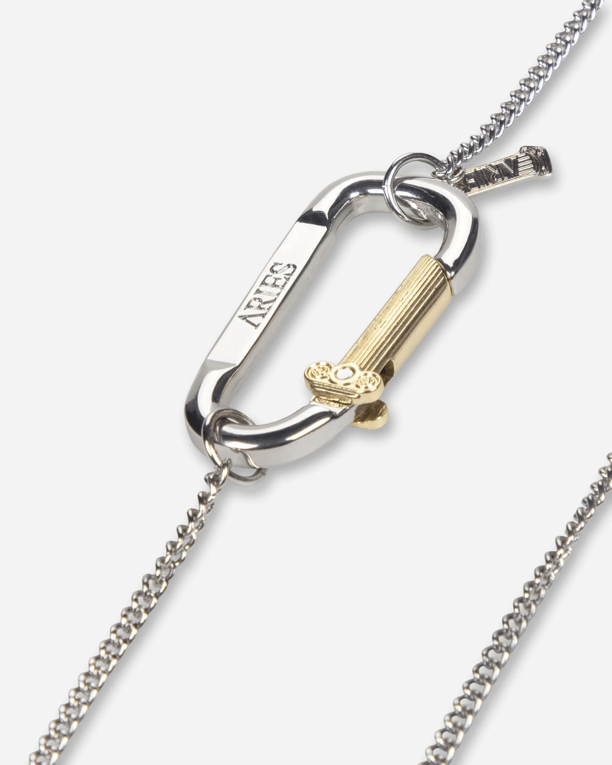 Mini Carabiner Chain Necklace Silver - Image 6