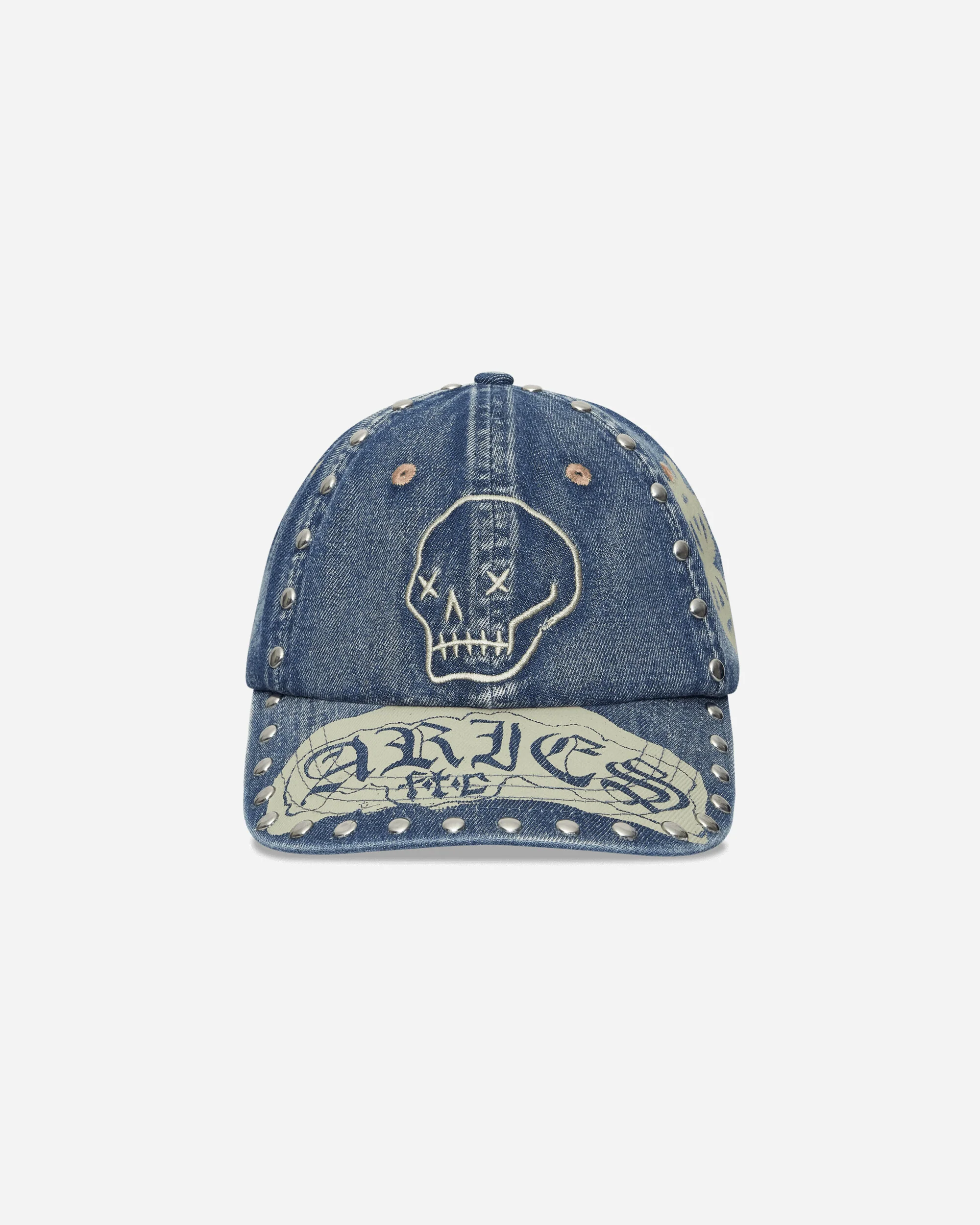 Studded Mega Graphic Denim Cap Blue - Image 2