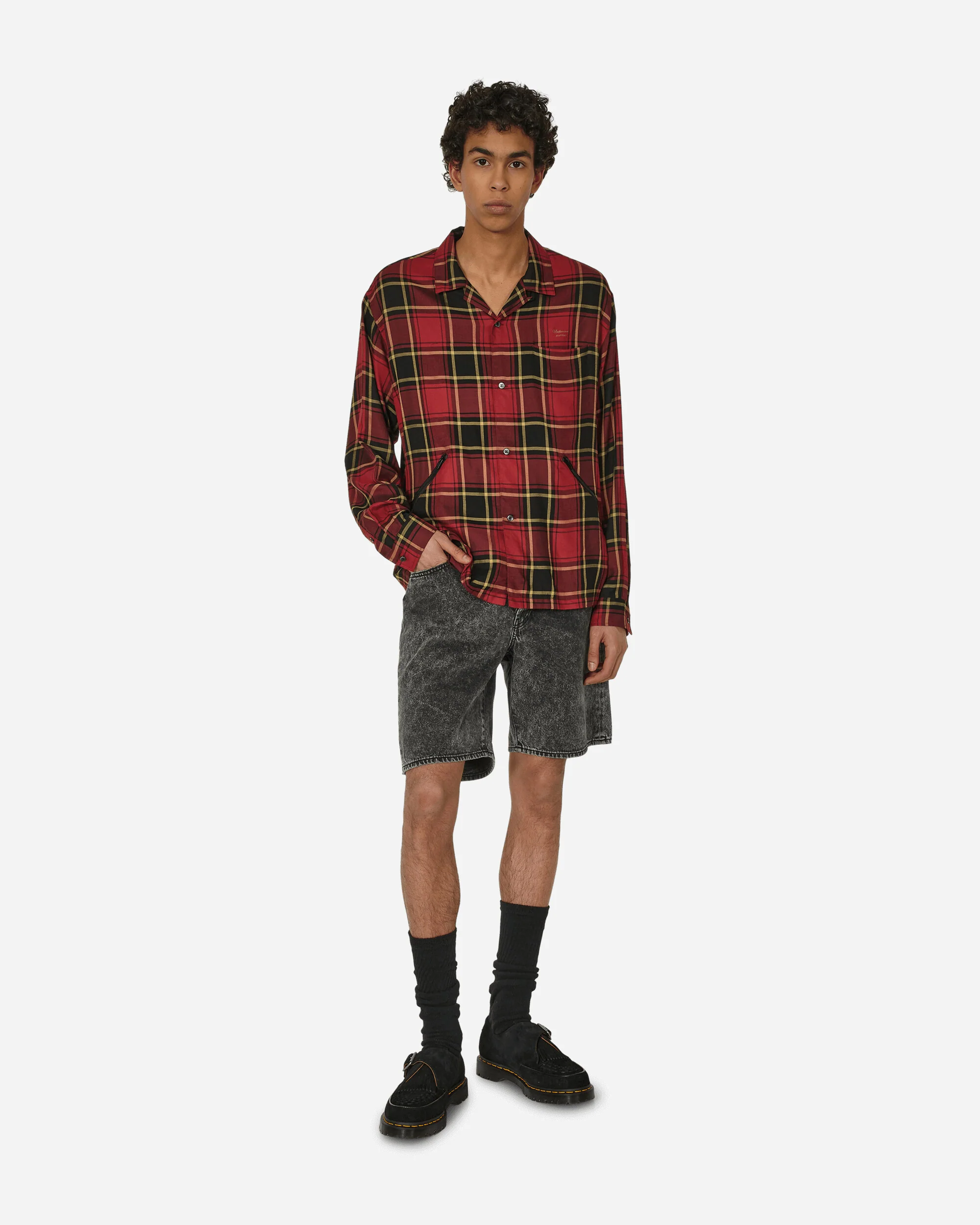 Acid Wash Denim Shorts Black - Image 4