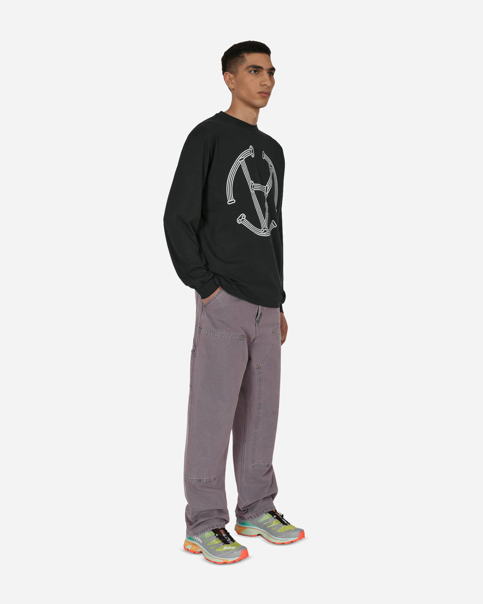 Slam Jam Exclusive Column Circle Longsleeve T-Shirt Black - Image 4