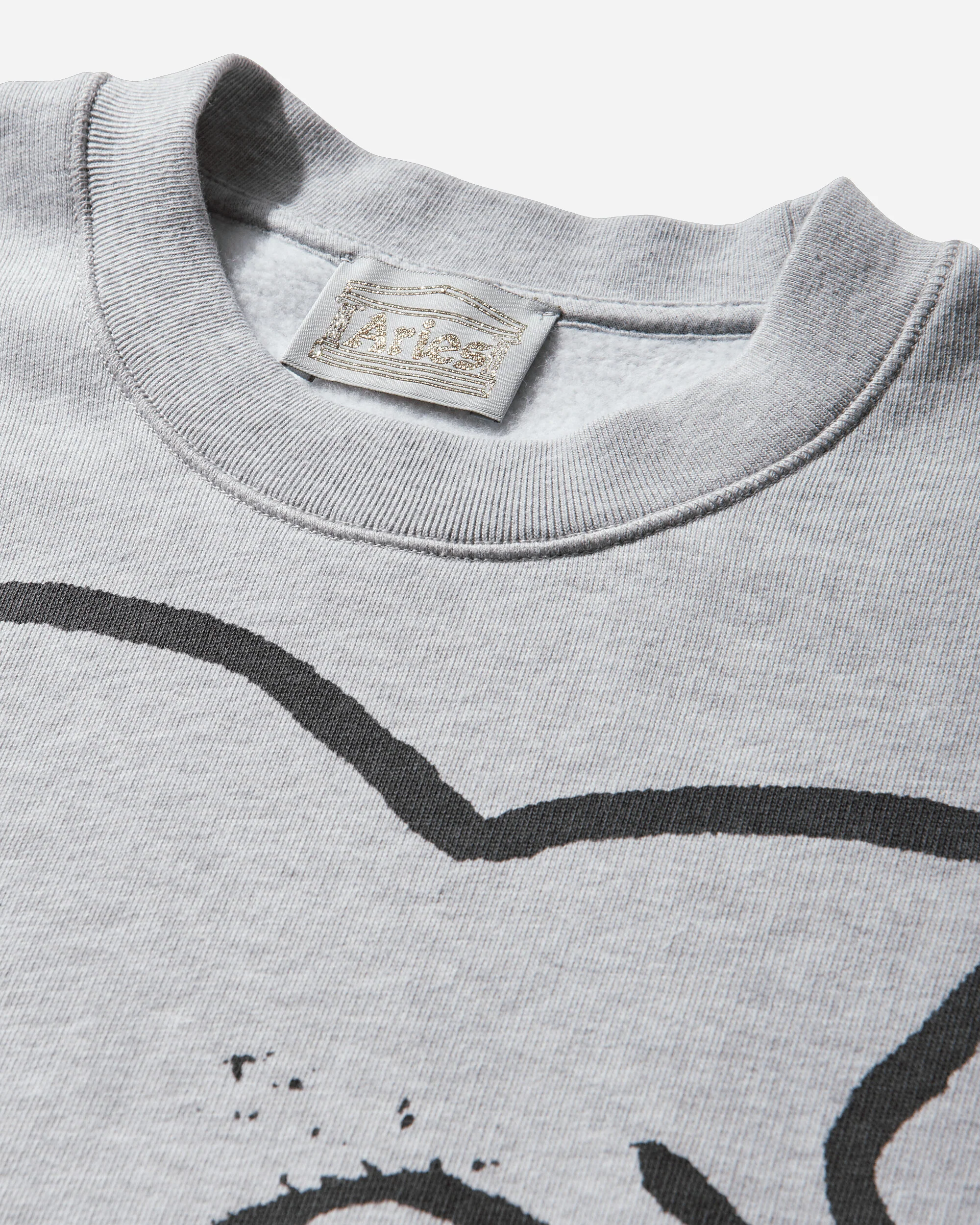 Meowharishi Embroidered Sweatshirt Grey Marl - Image 4