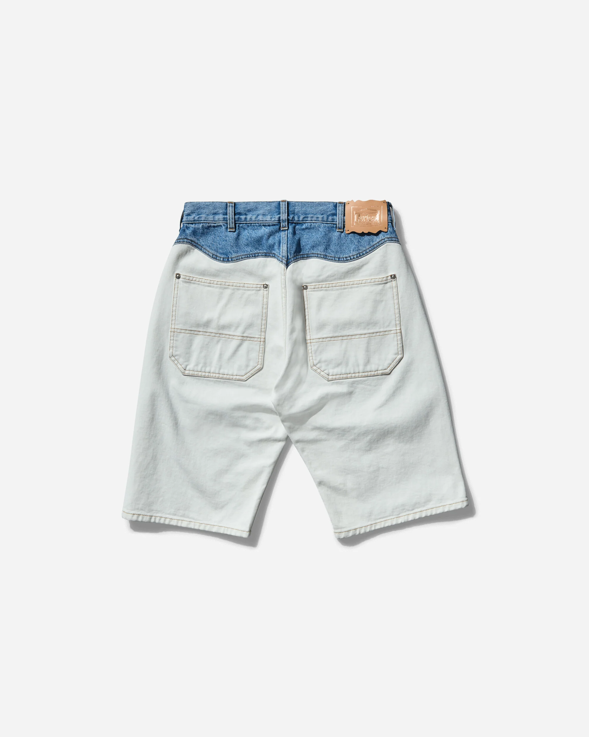 Women's Patchwork Western Carpenter Shorts White / Indigo - Image 2
