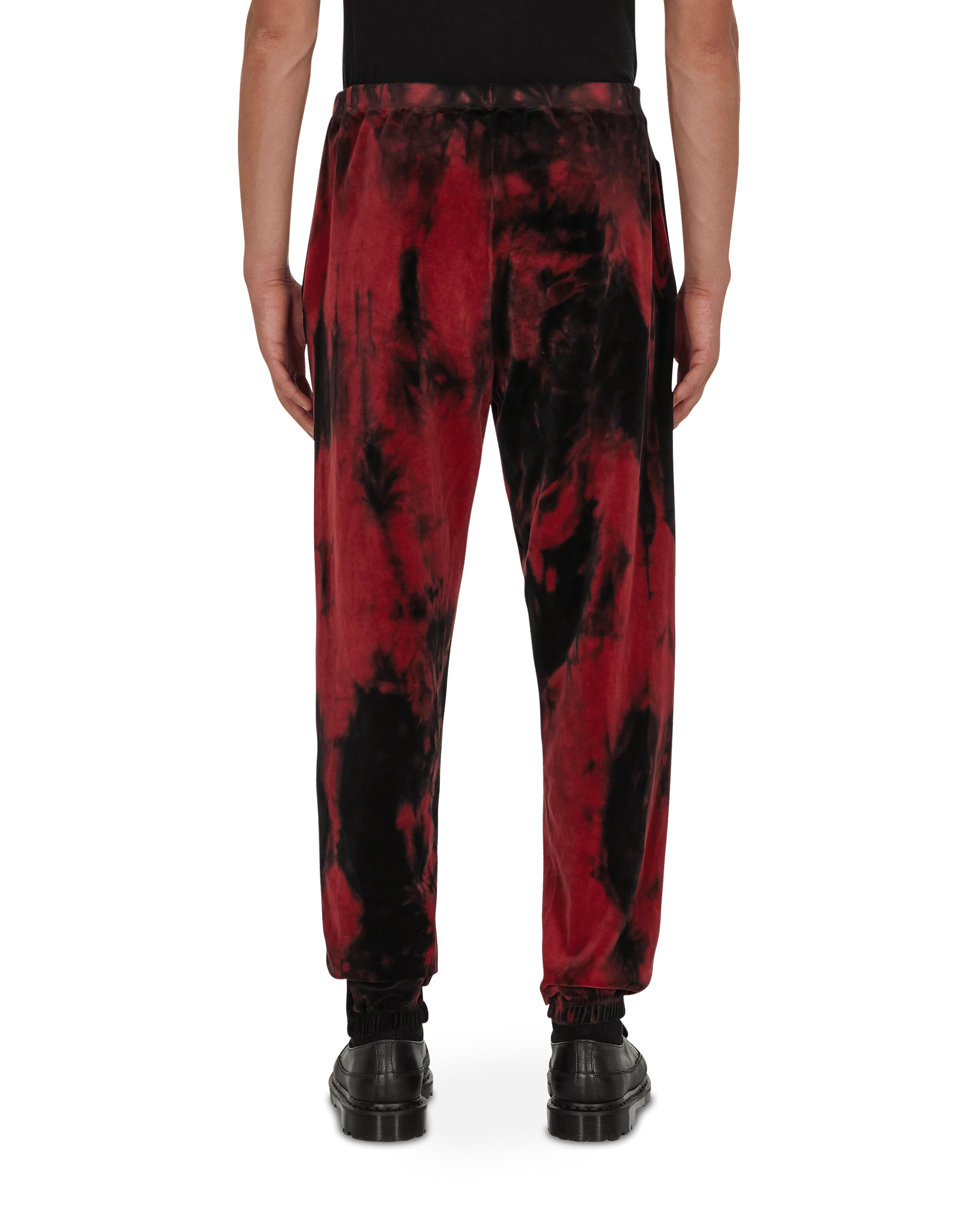 Rhinestone Velour Sweatpants Red - Image 4