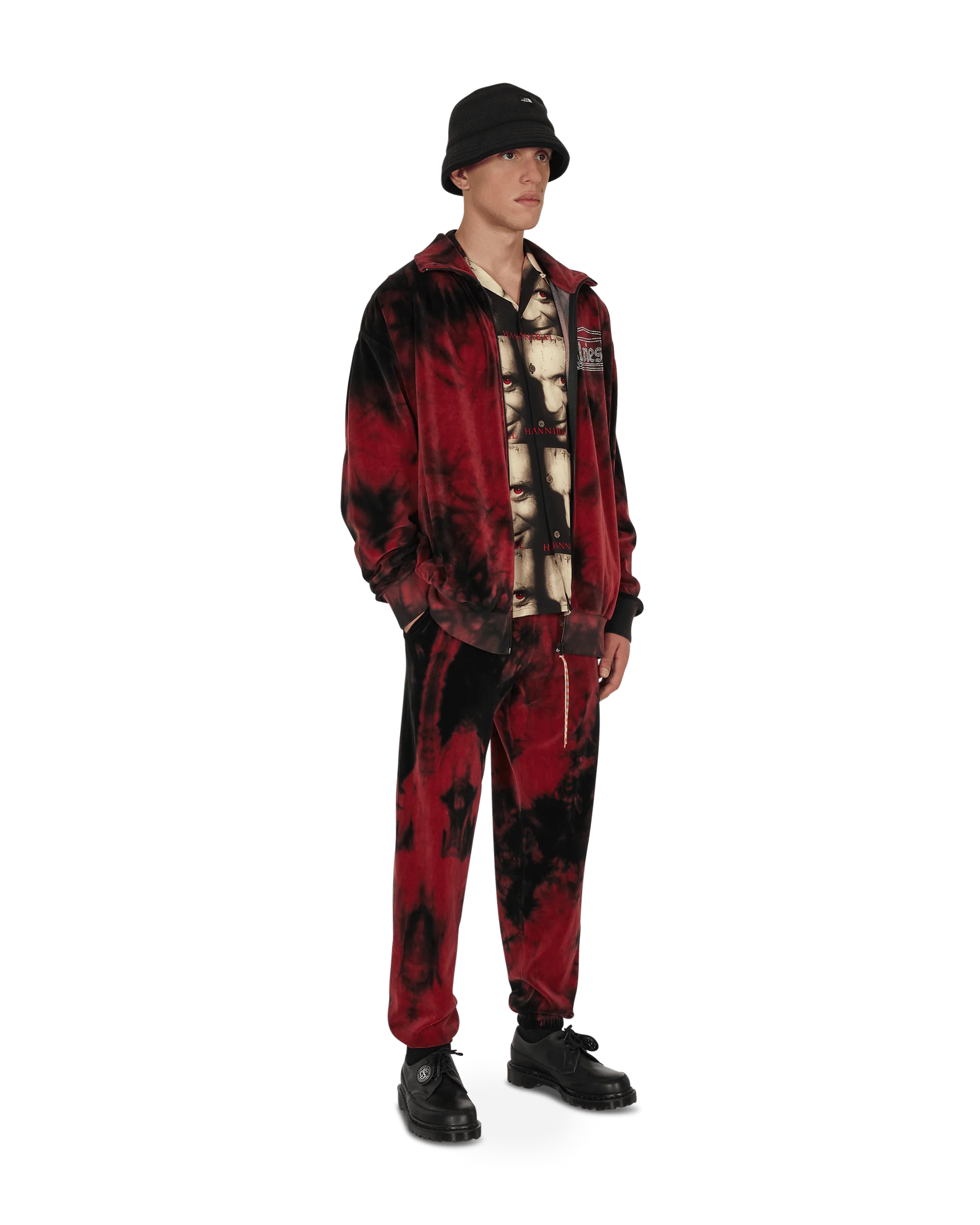 Rhinestone Velour Sweatpants Red - Image 5