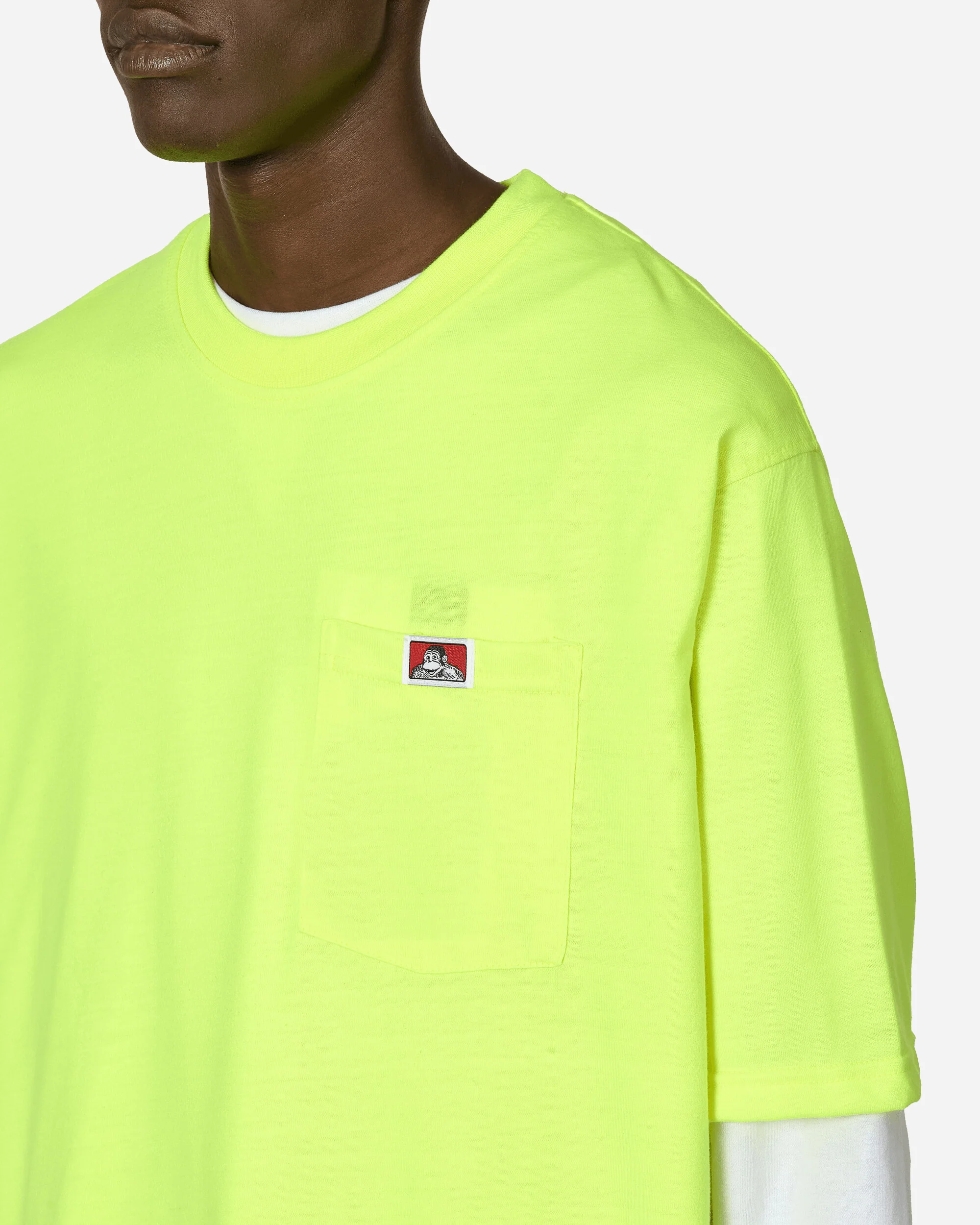 Heavy Duty Classic Label Pocket T-Shirt Hi Vis Green - Image 5