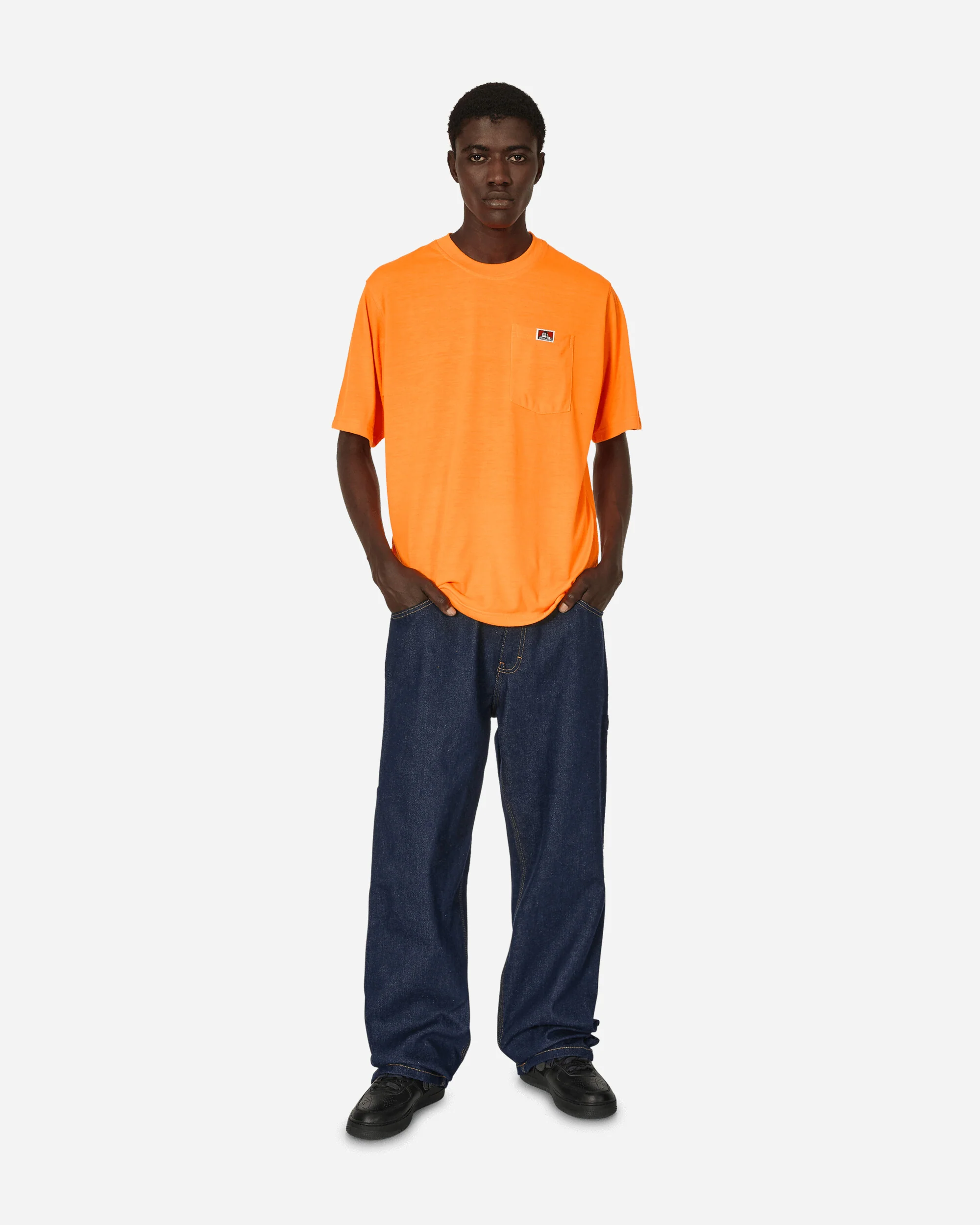 Heavy Duty Classic Label Pocket T-Shirt Orange - Image 4
