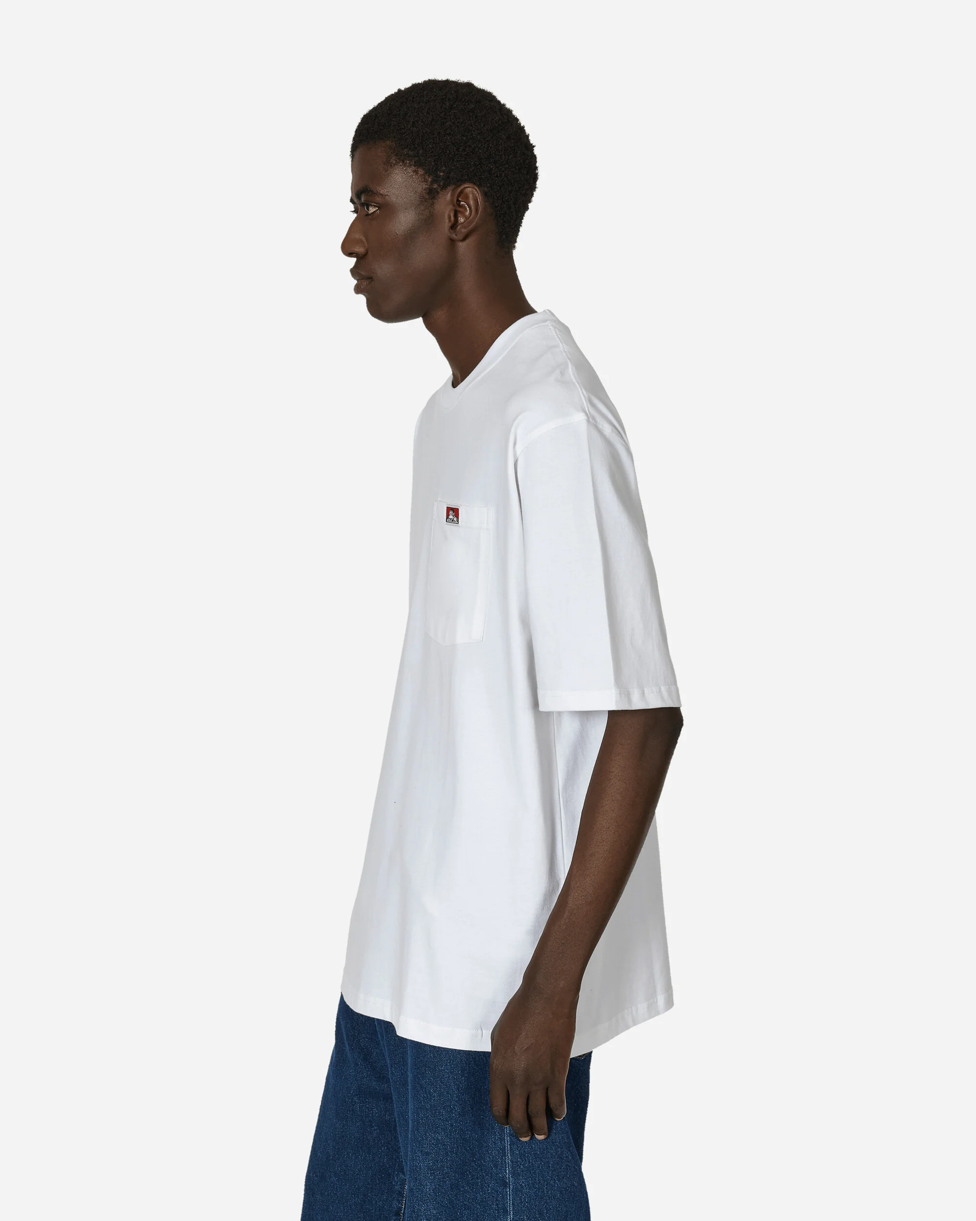 Heavy Duty Classic Label Pocket T-Shirt White - Image 2