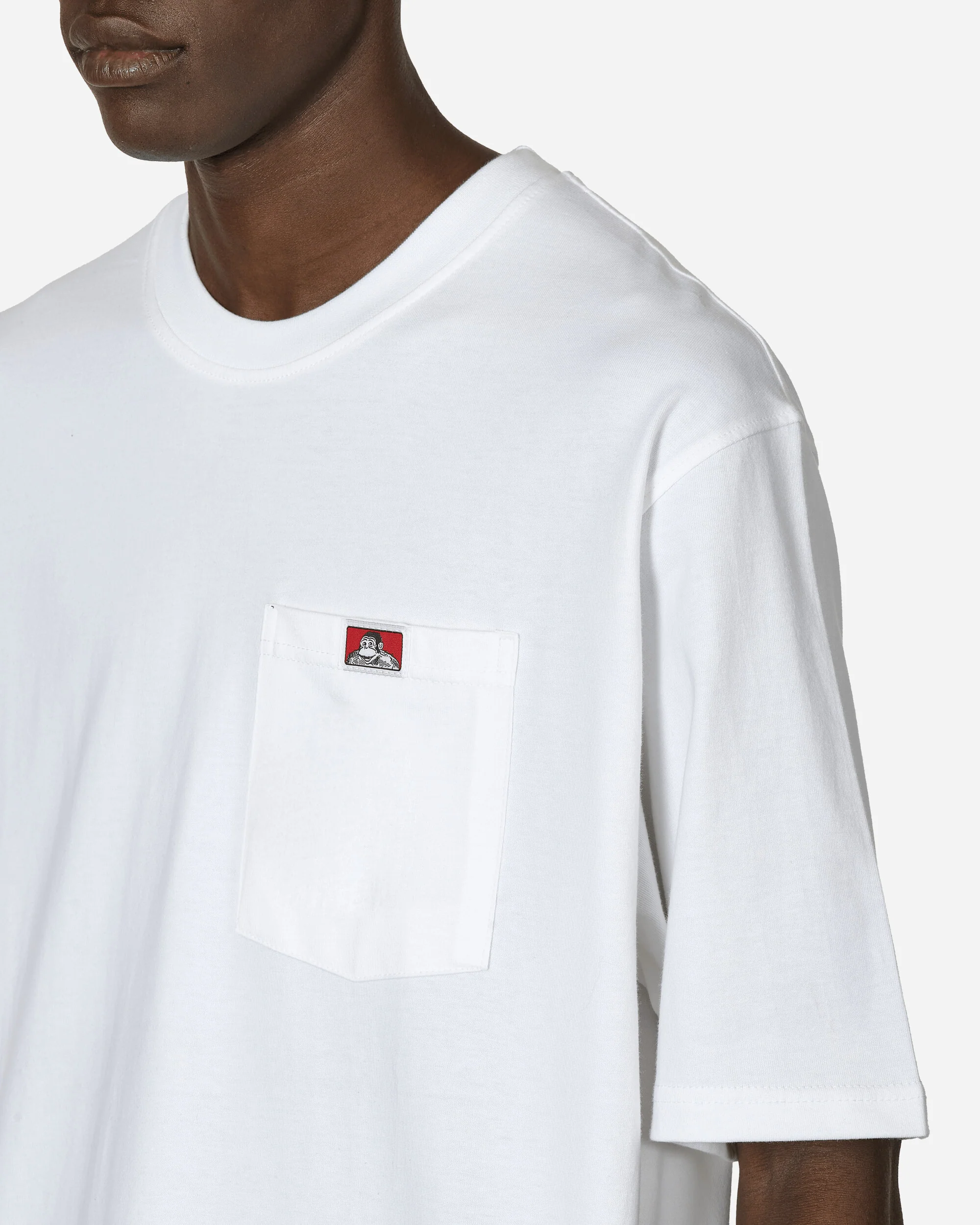 Heavy Duty Classic Label Pocket T-Shirt White - Image 5
