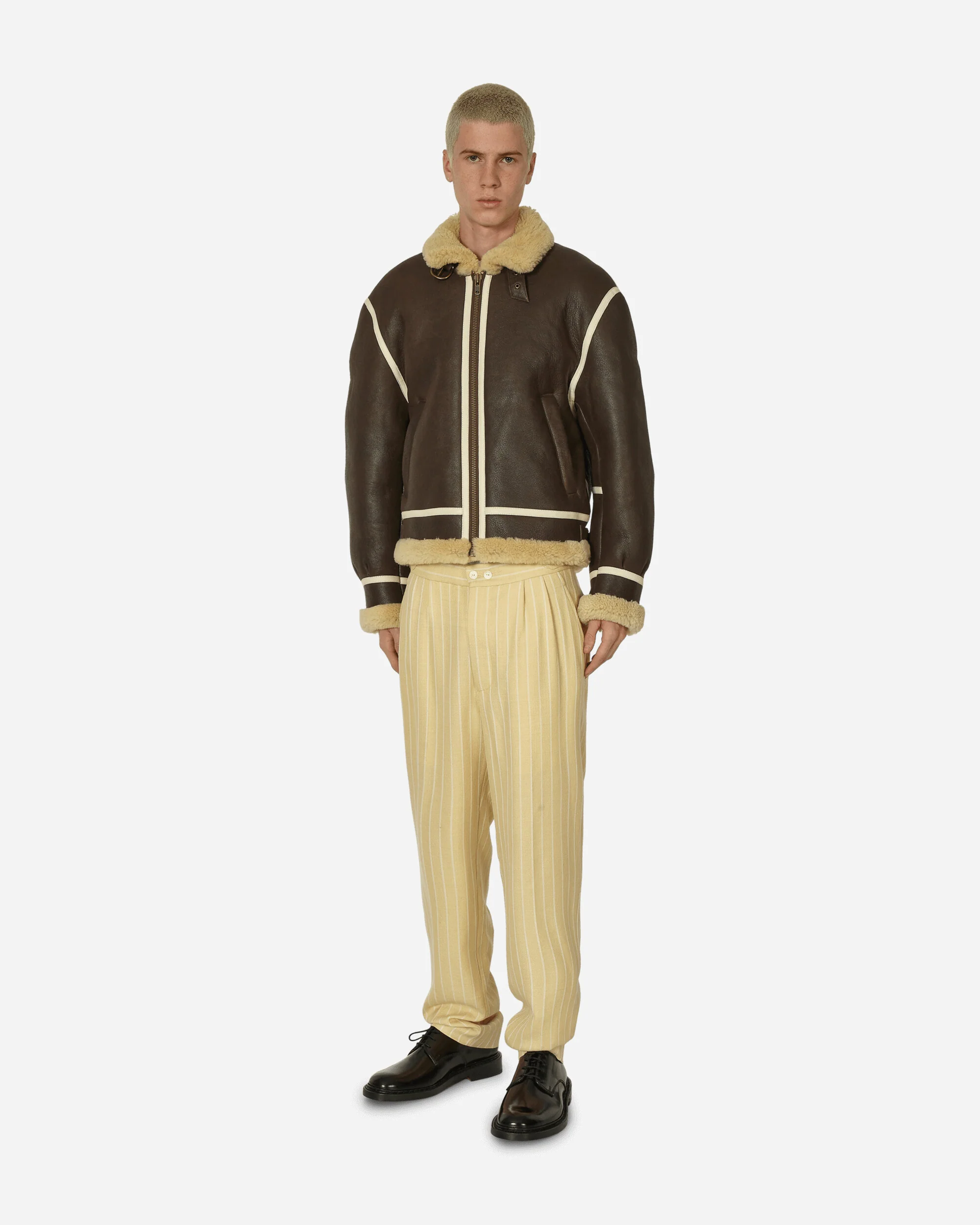 Dennis Stripe Trousers Cream / White - Image 4