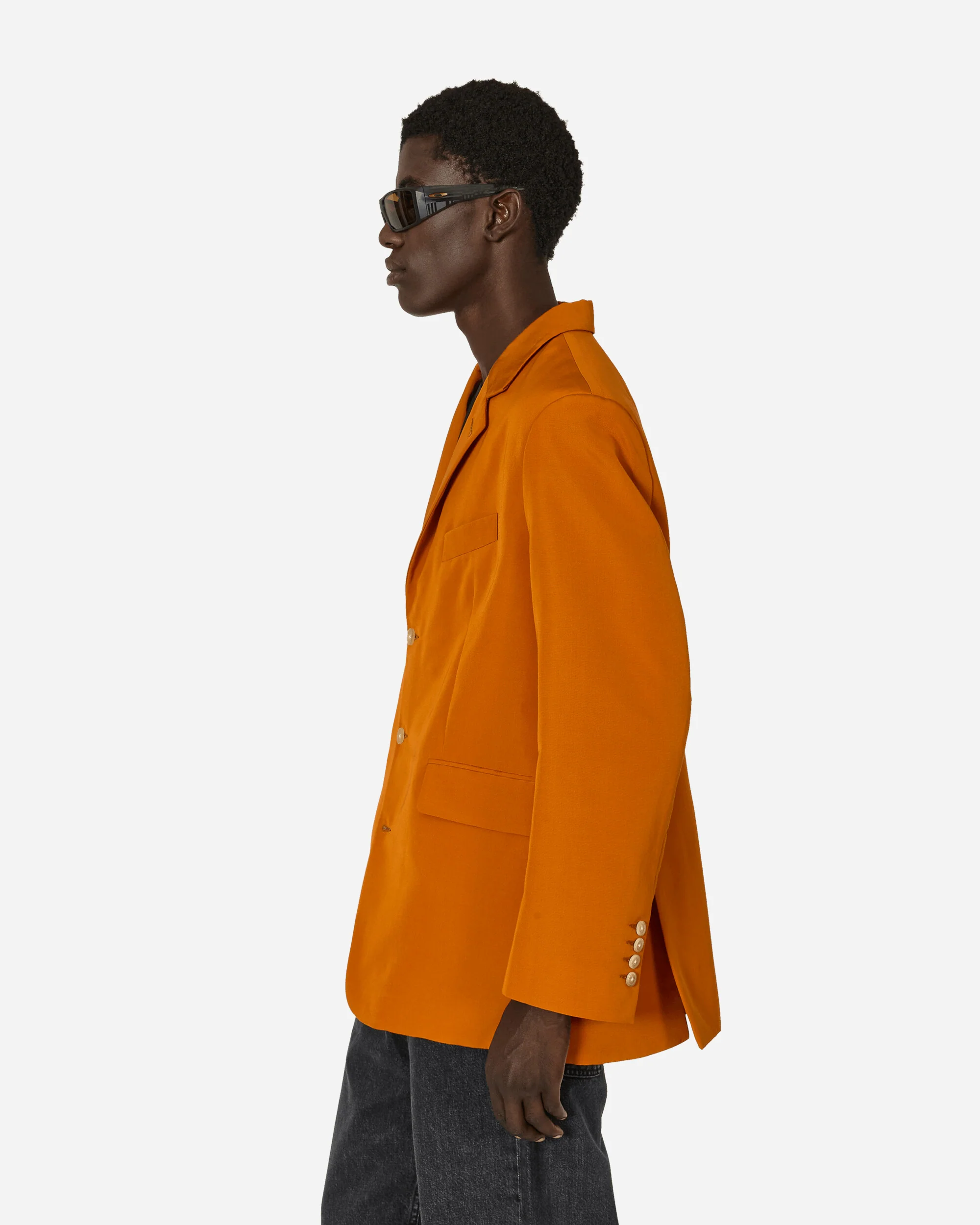 Ginger Faille Single-Breasted Suit Jacket Orange - Image 2