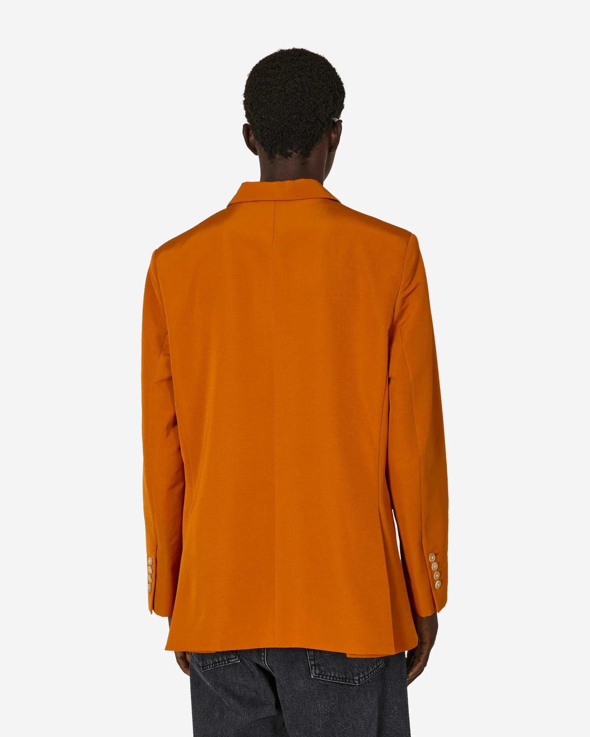 Ginger Faille Single-Breasted Suit Jacket Orange - Image 3