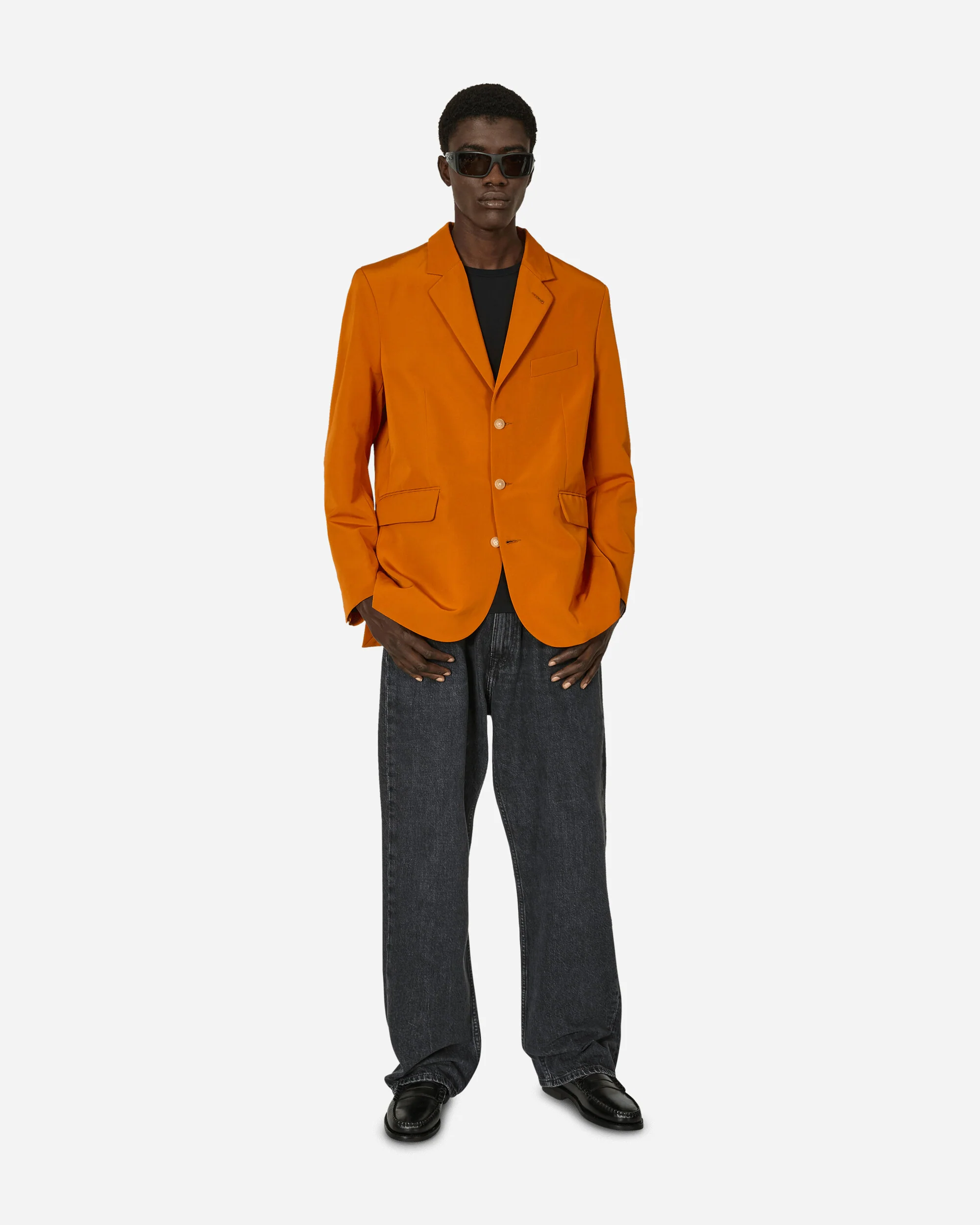 Ginger Faille Single-Breasted Suit Jacket Orange - Image 4