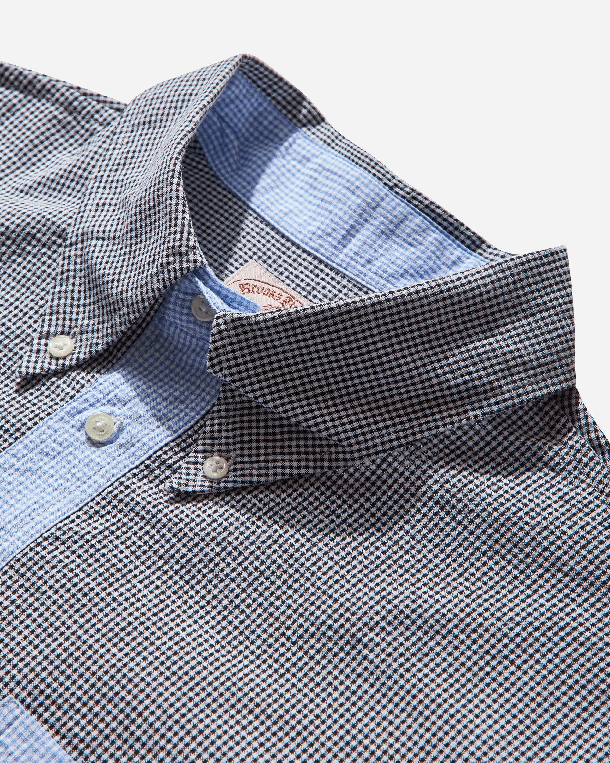 Men's Brooks Brothers Reverse French Seam Pullover Shirt Black / Multicolor - Image 3