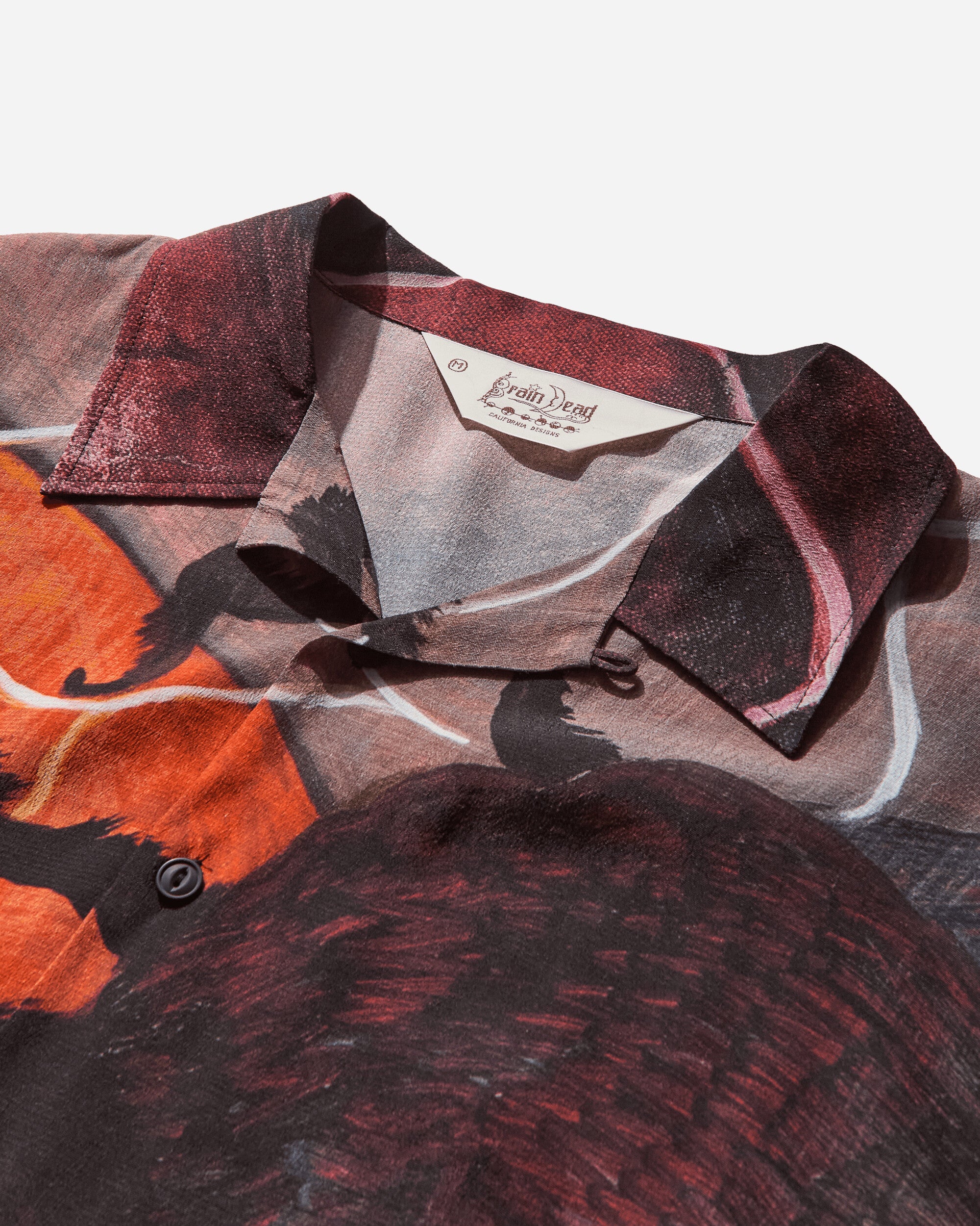 Men's Spiral Orb Button Up Shirt Burgundy - Image 3
