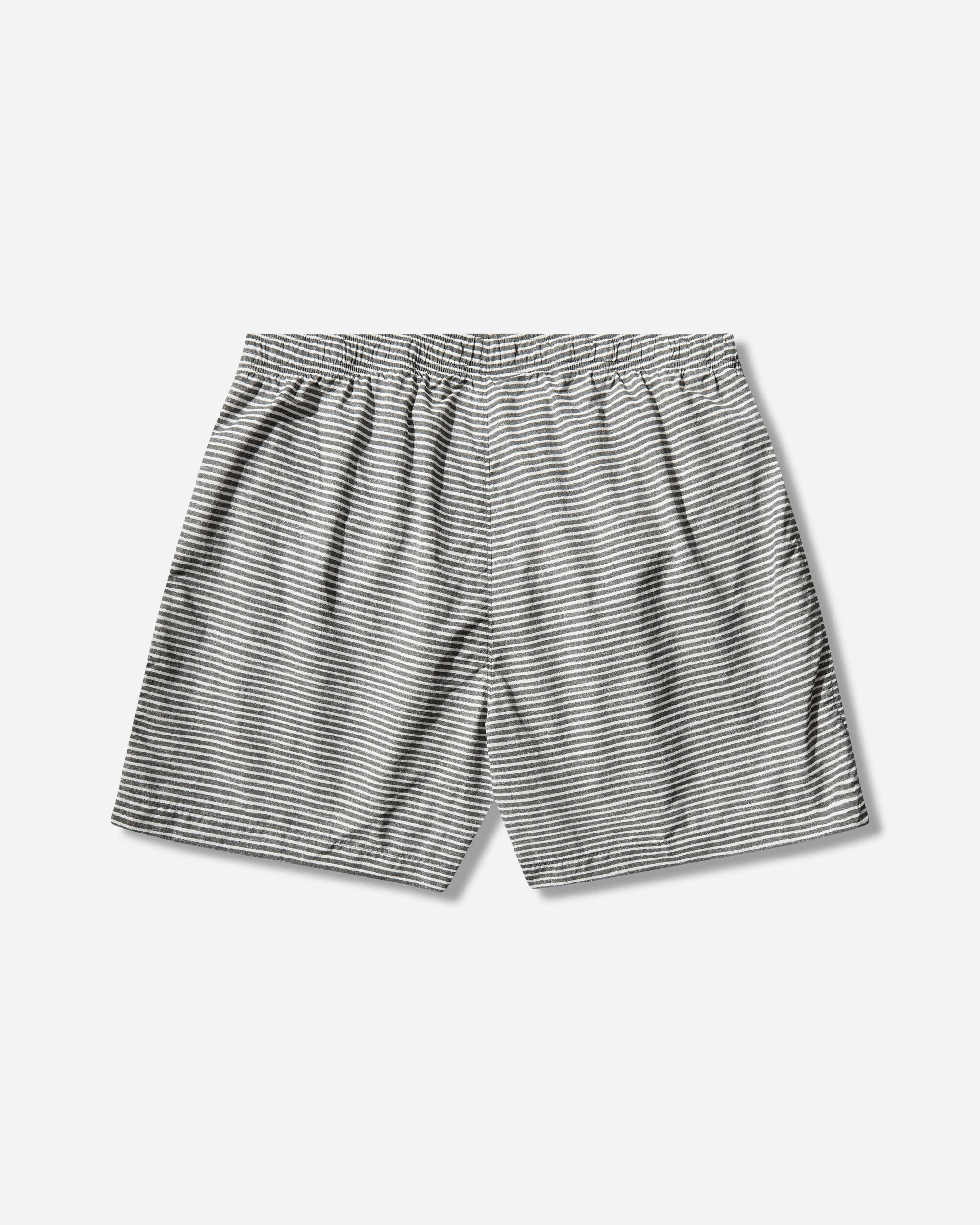 Men's Flatt Nylon Striped Swim Shorts Gunmetal - Image 2